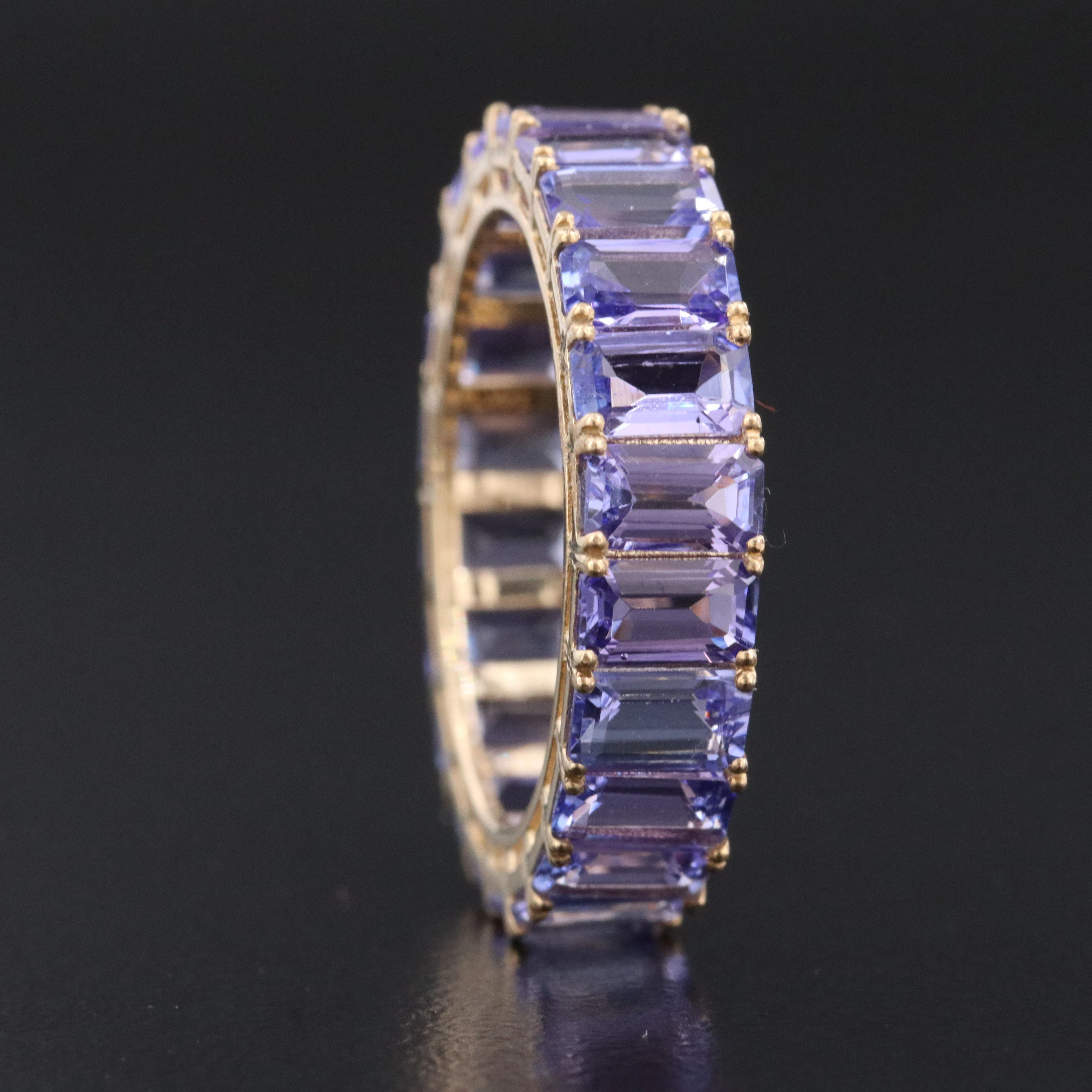 14K 5.89 CTW Tanzanite Eternity Band