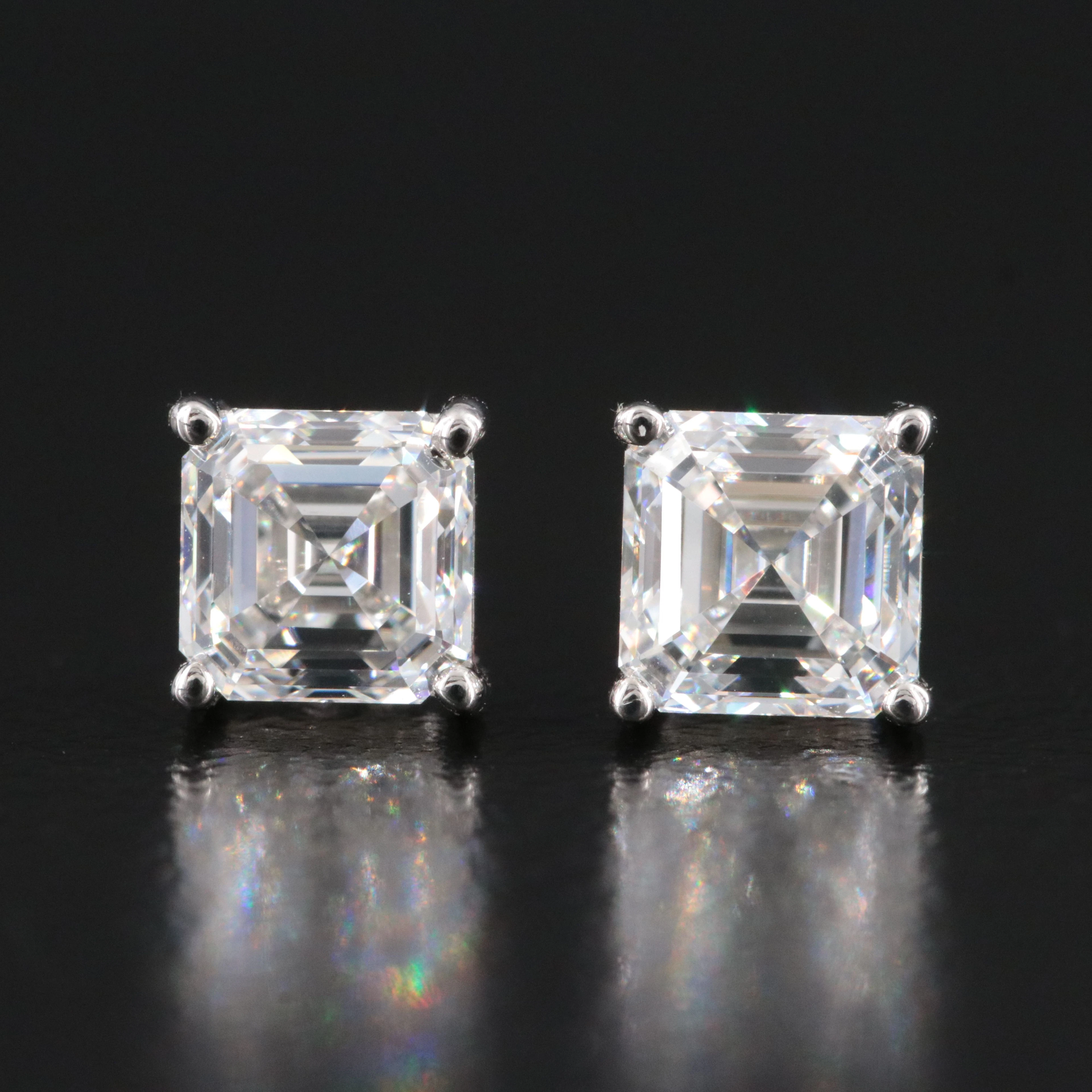 Platinum 1.41 CTW Diamond Stud Earrings with GIA Reports