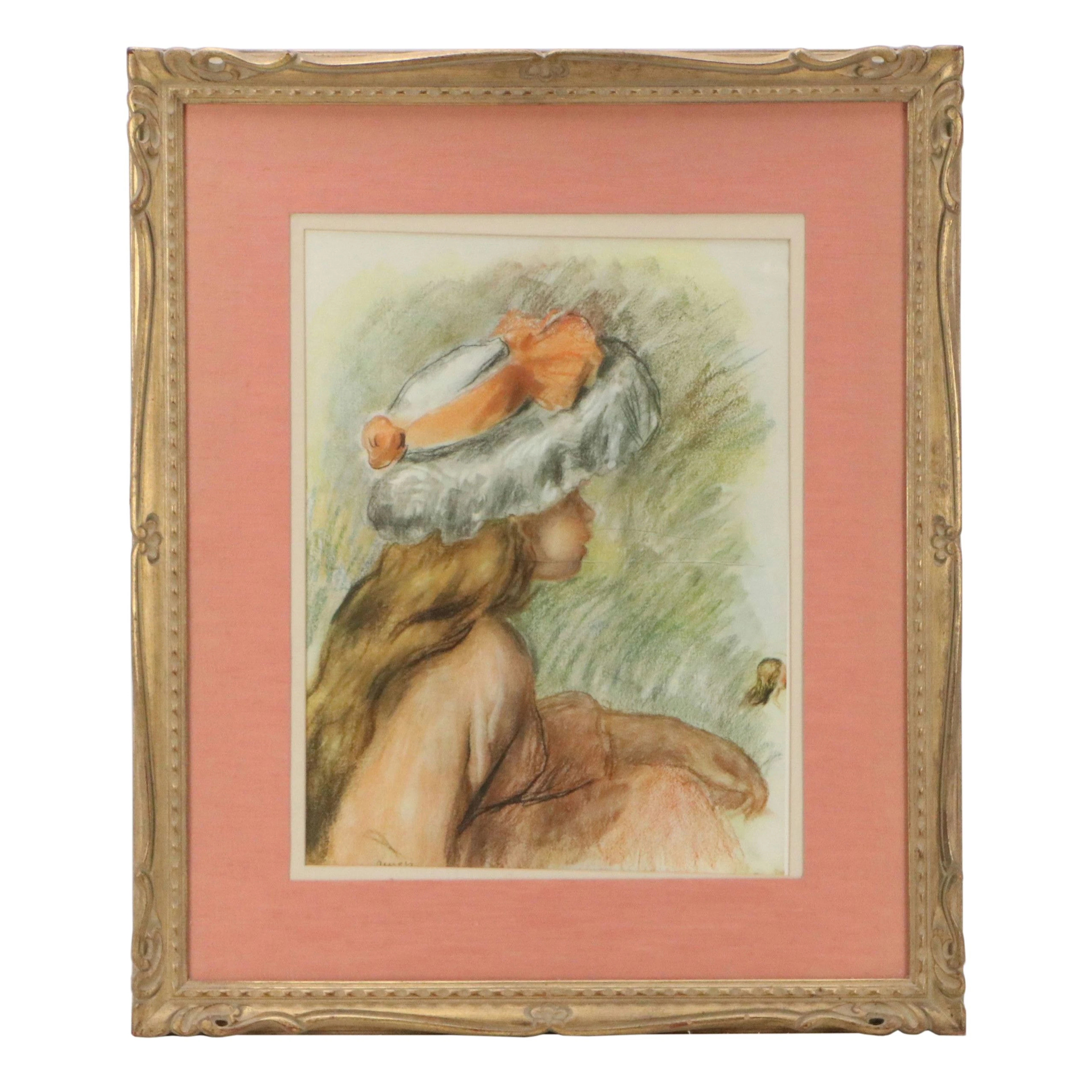 Offset Lithograph After Pierre-Auguste Renoir "Little Girl With Hat"