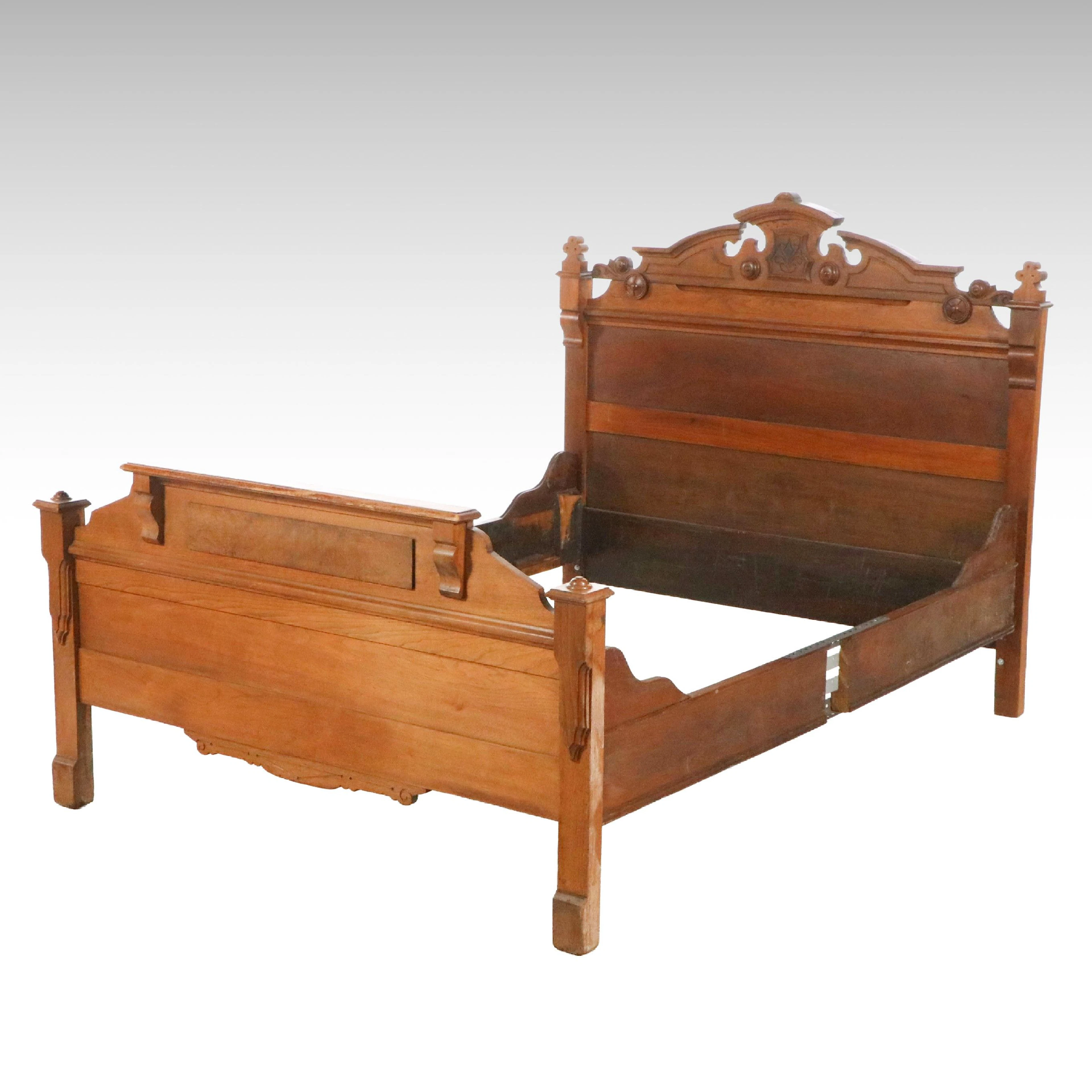 Eastlake Style Walnut Bed Frame, Late 19th Century