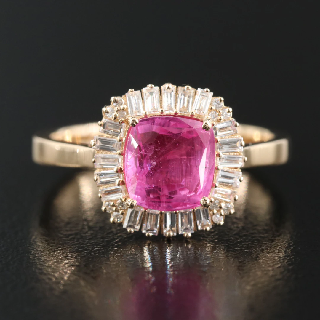18K 1.68 CT Madagascan Unheated Sapphire and Diamond Ring with GIA Report