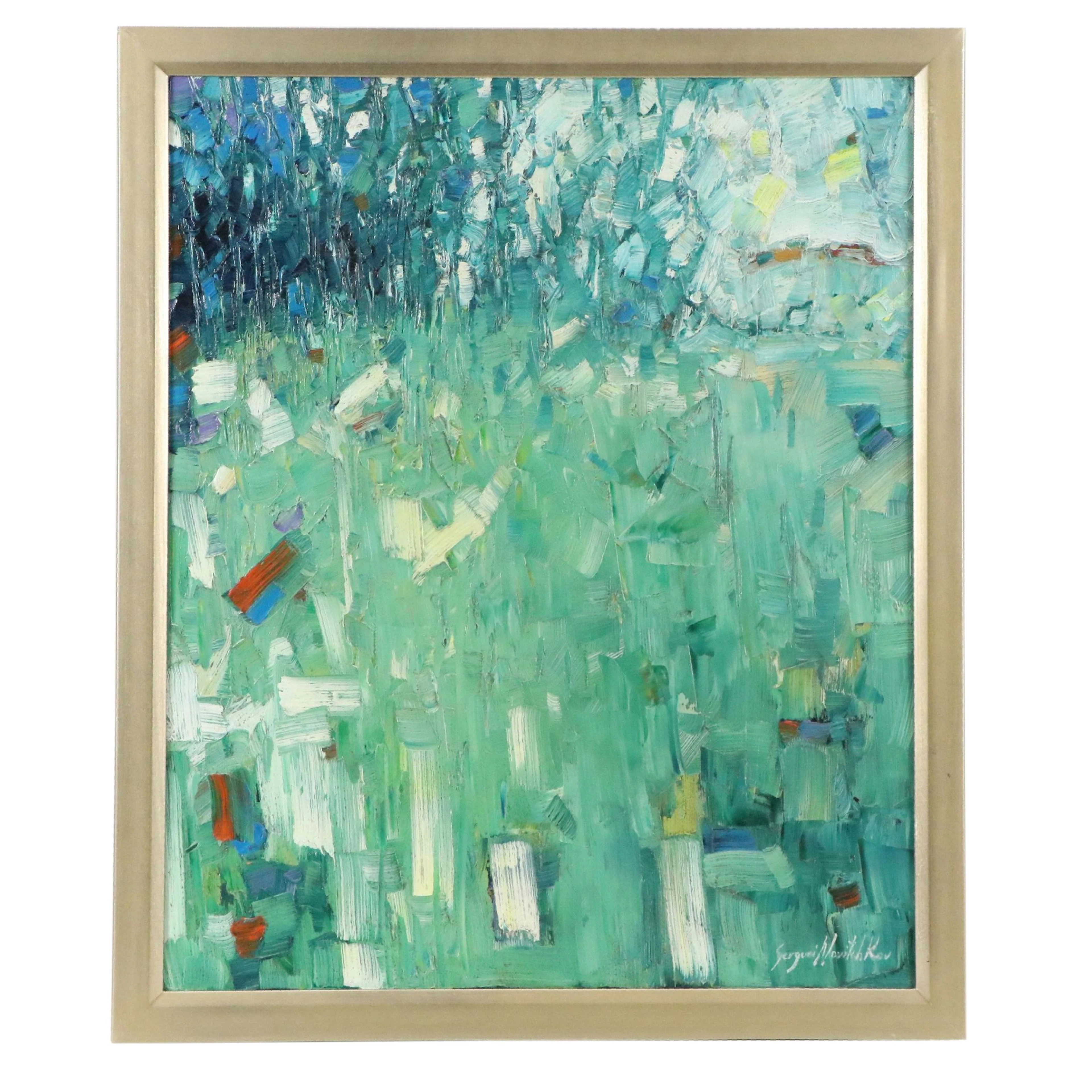 Serguei Novitchkov Abstract Impasto Oil Painting "Swamp Grasses" 2026