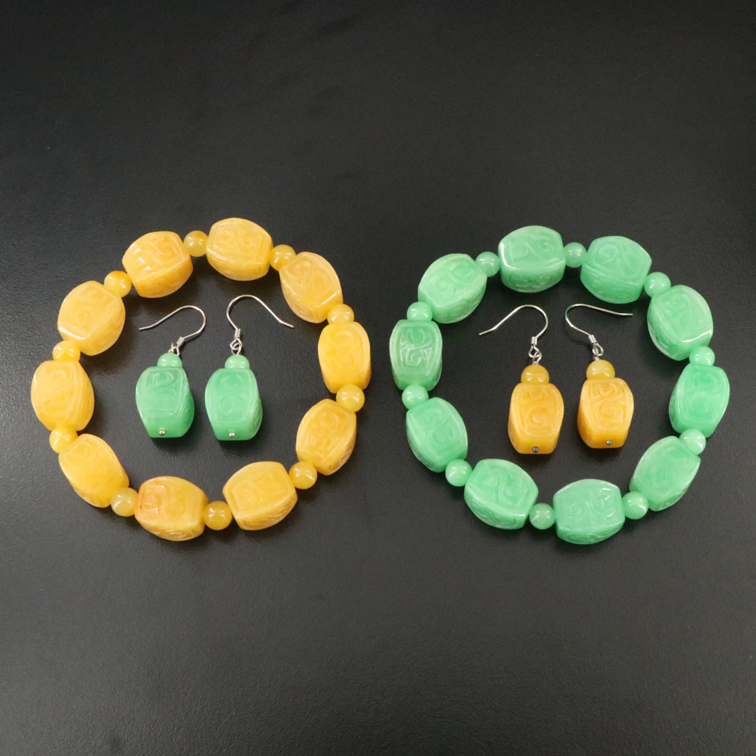 Quartzite Bracelets and Earrings with Sterling