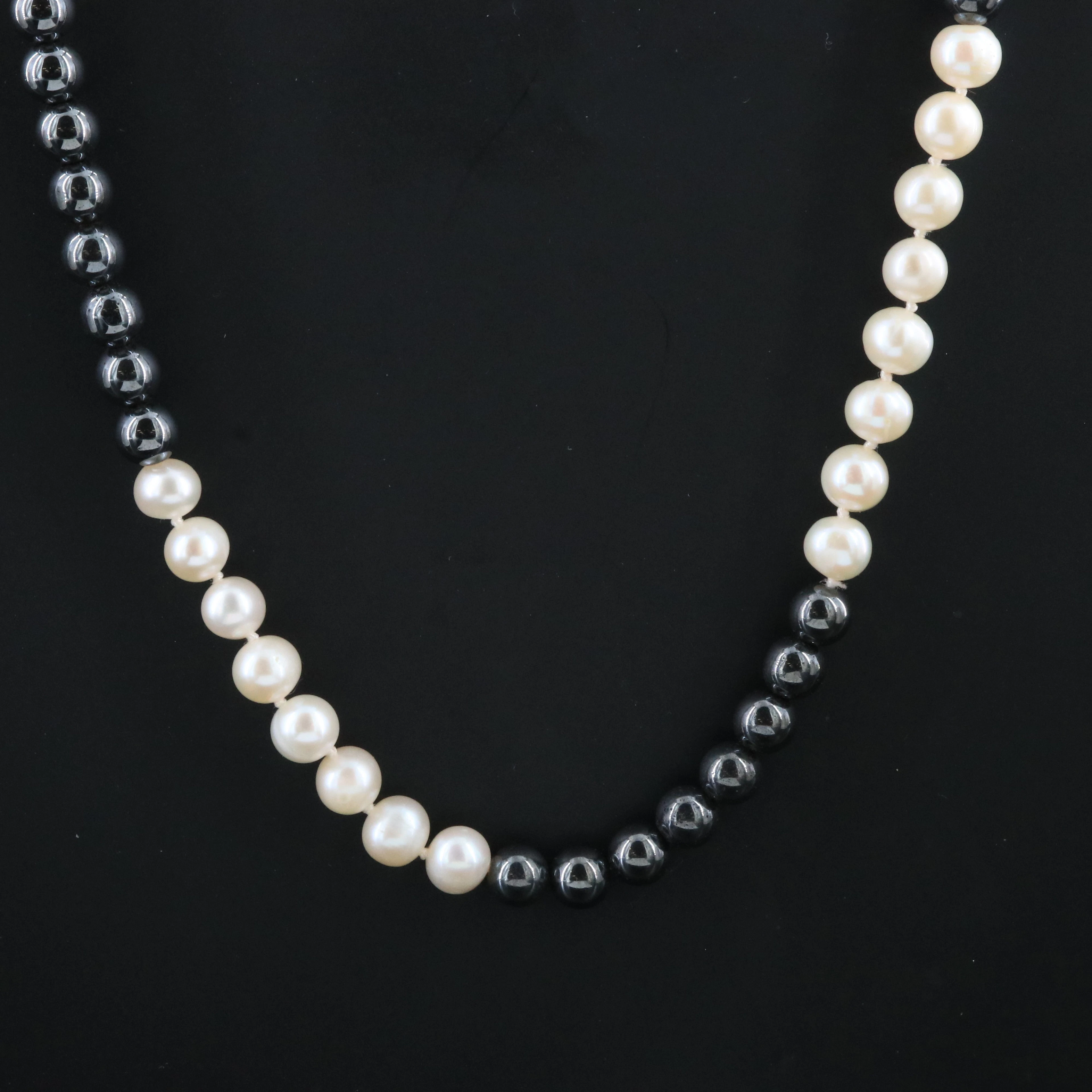 Pearl and Hematite Necklace