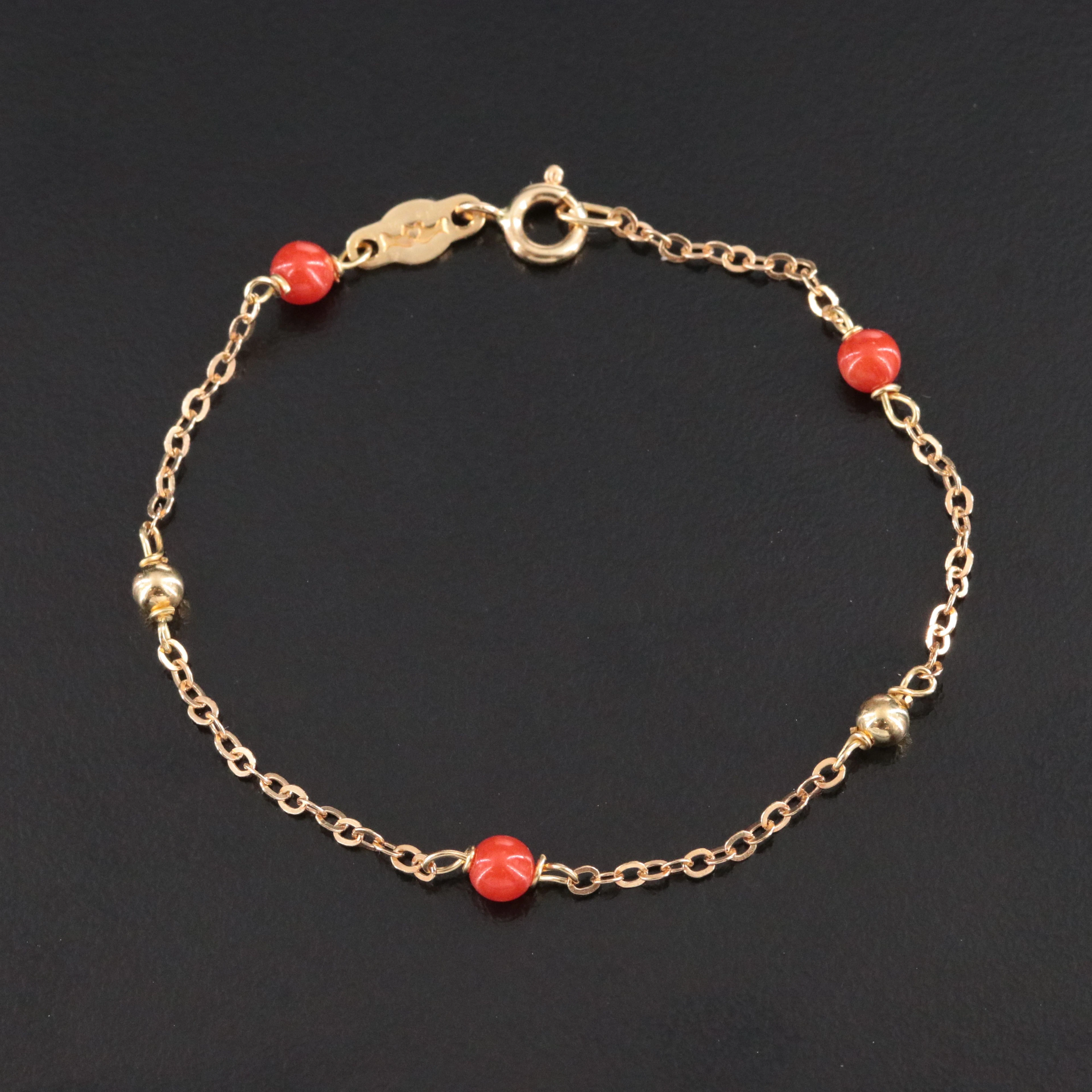 18K Coral Station Bracelet