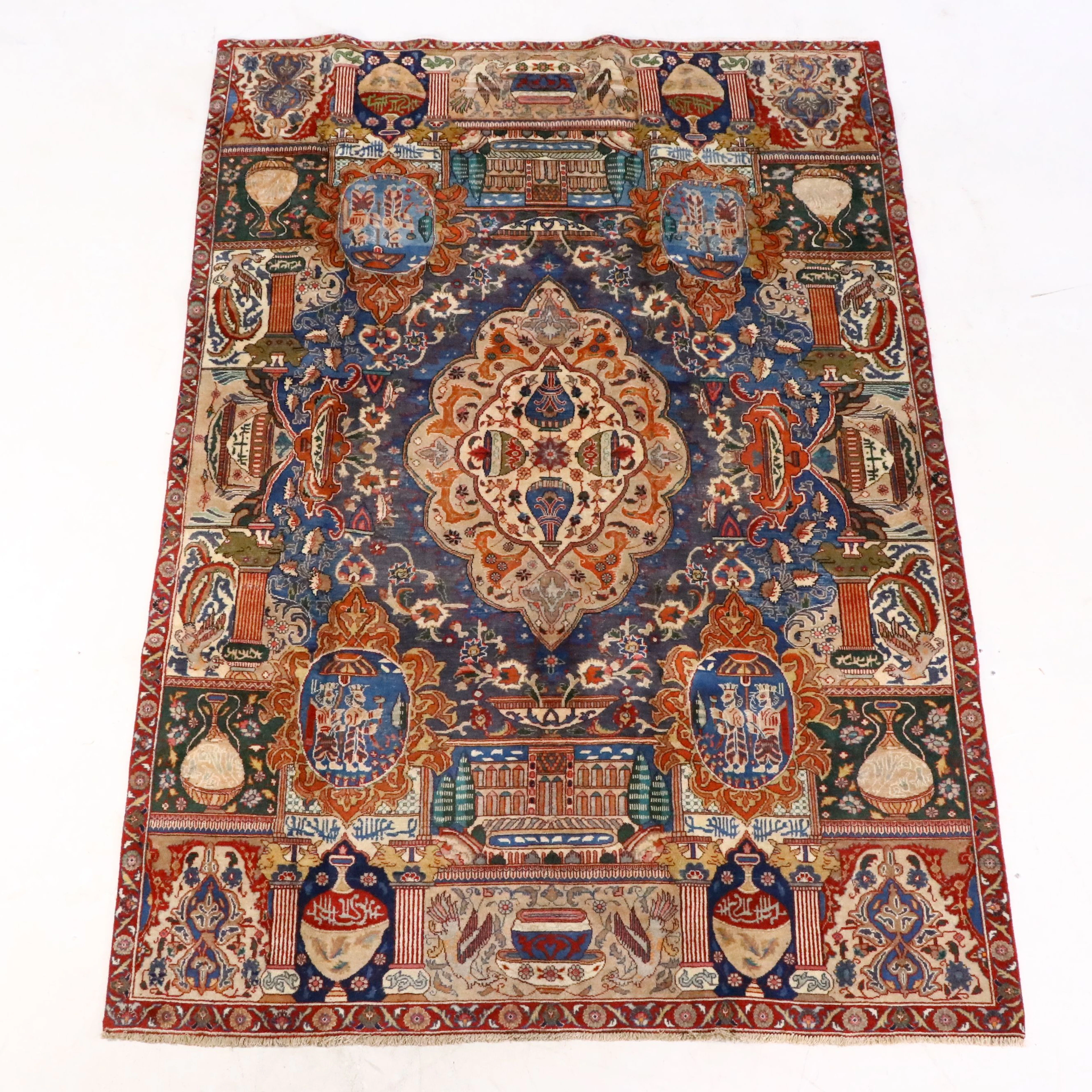 7'3 x 10'4 Hand-Knotted Persian Kashmar Area Rug