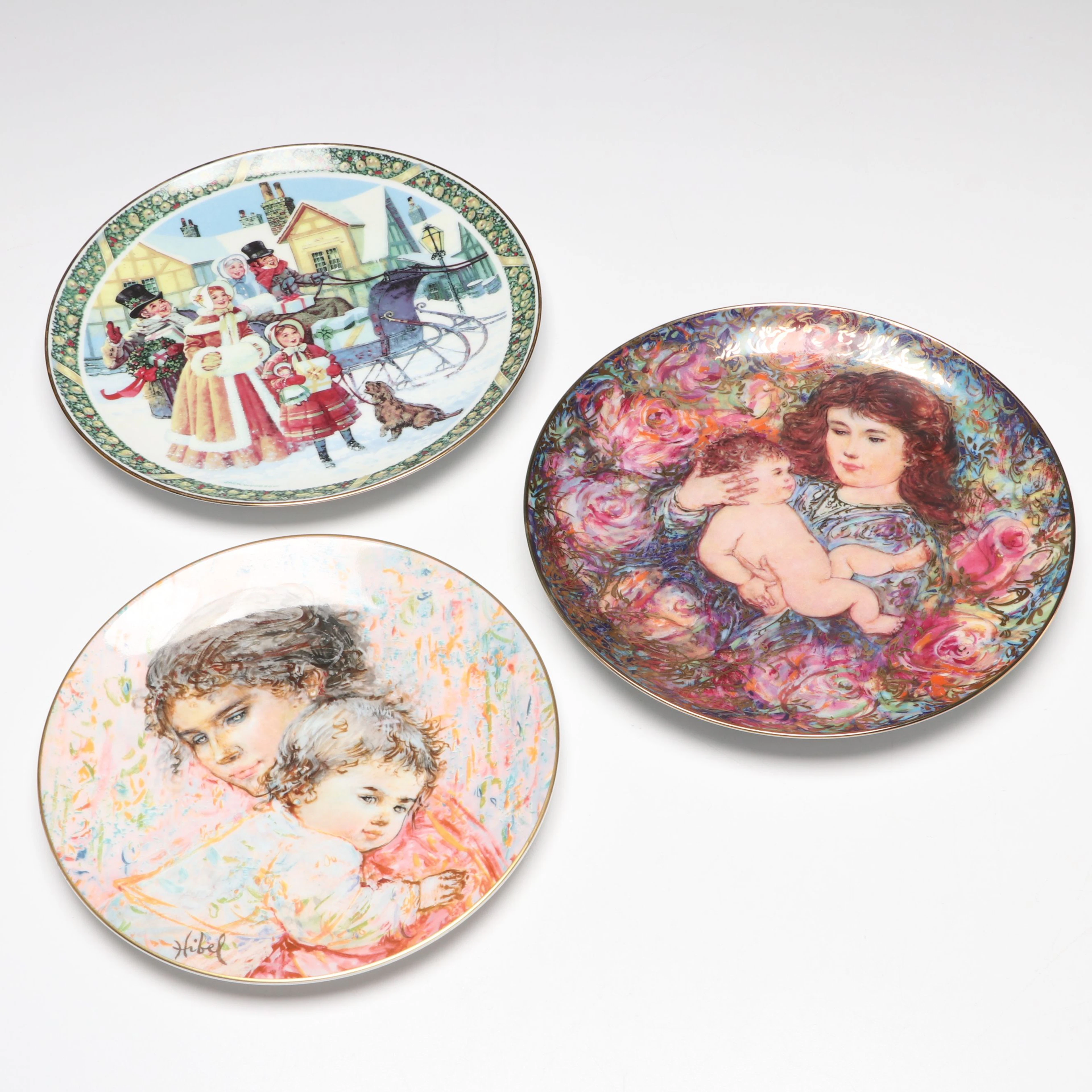 Edna Hibel "Christmas Rose" and "Marilyn & Child" with More Collector Plates