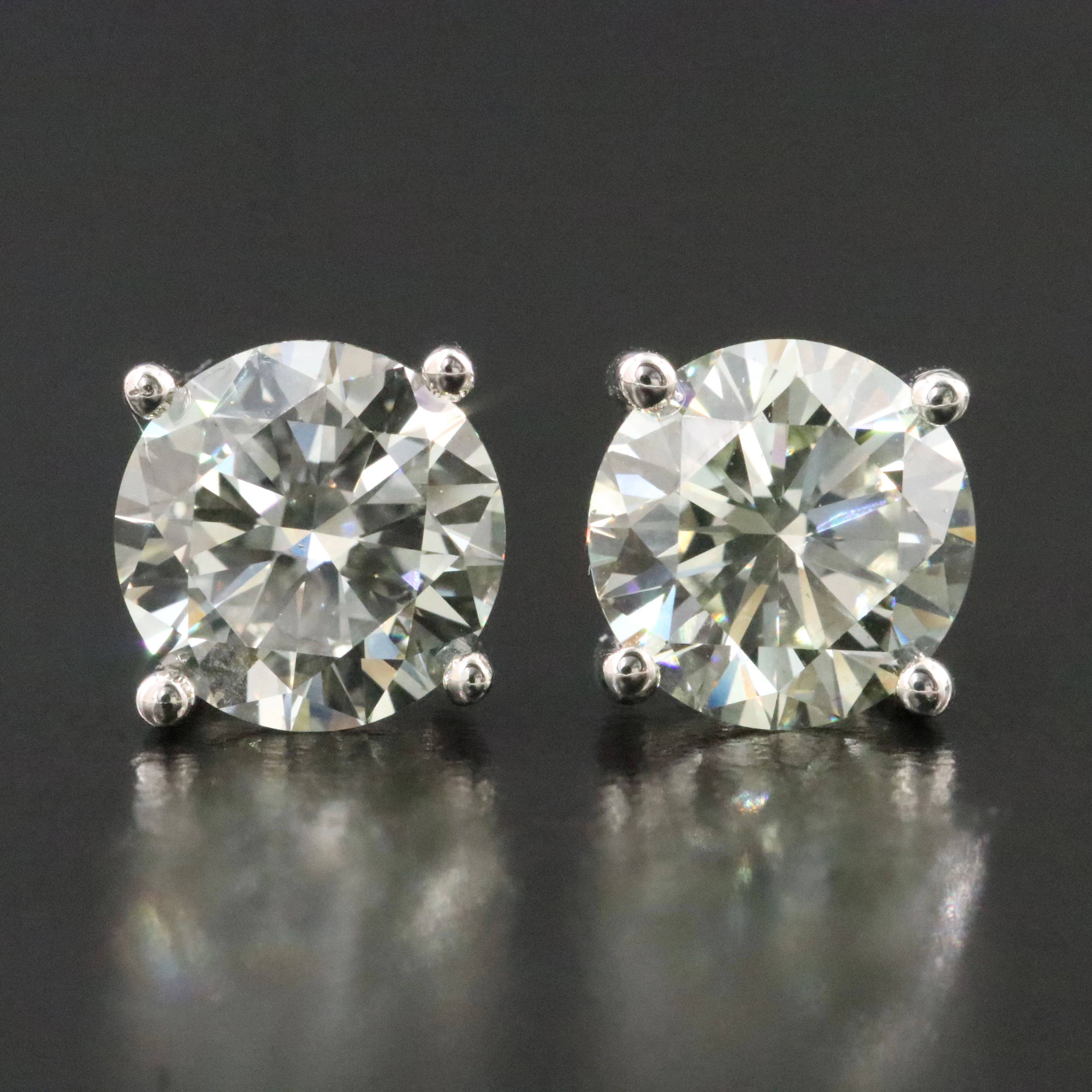 18K 2.96 CTW Lab Grown Diamond Solitaire Earrings