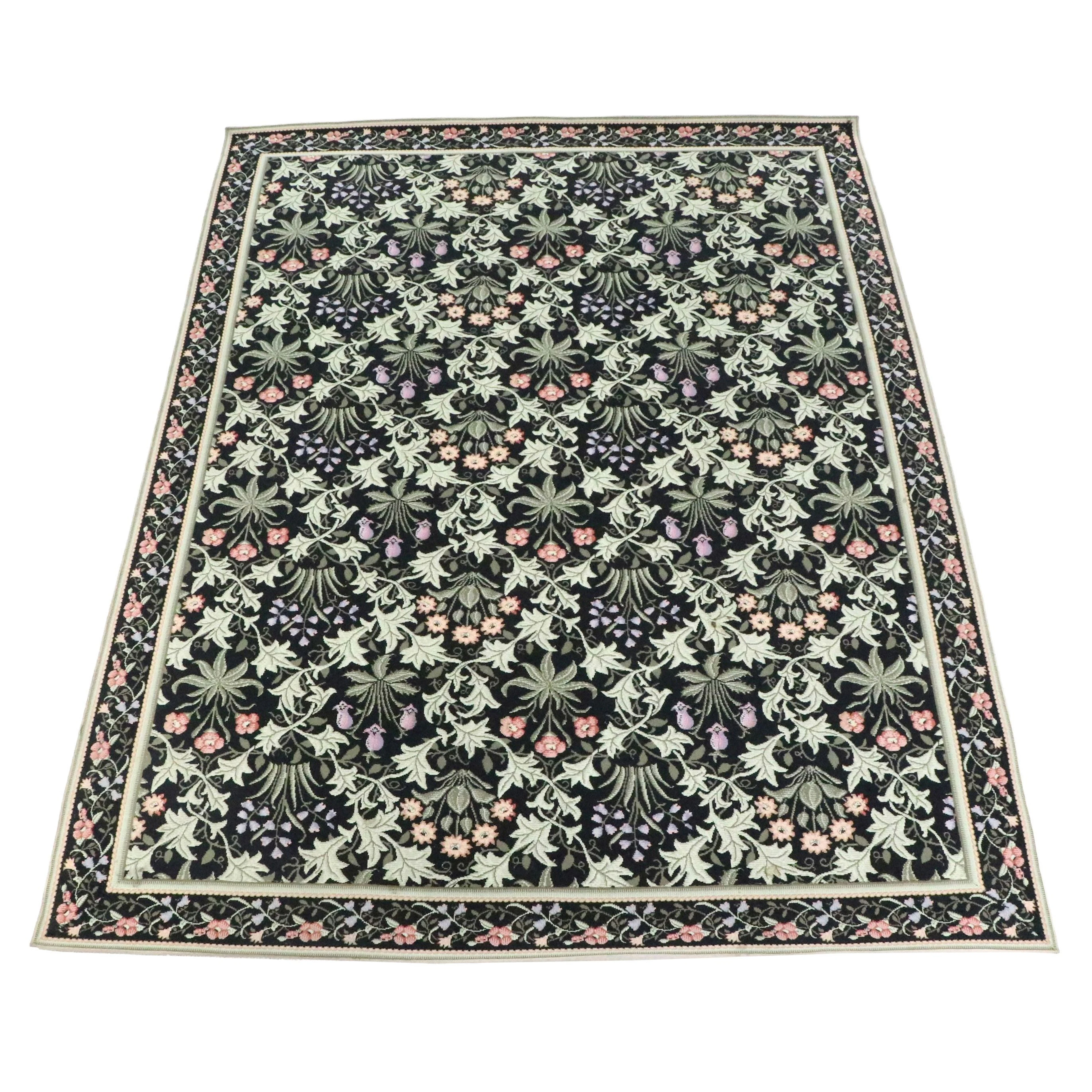 9' x 11'10 Machine Woven Floral Area Rug