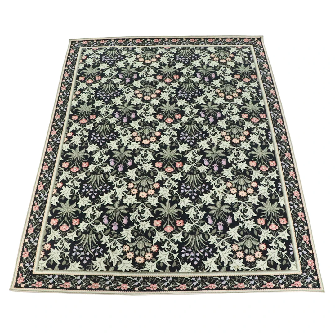 9' x 11'10 Machine Woven Floral Area Rug