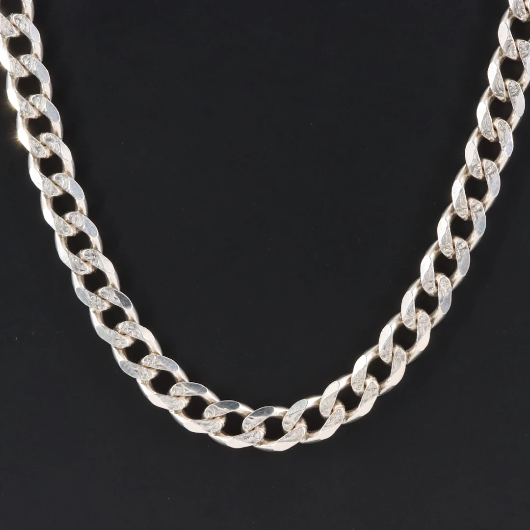 Italian Sterling Curb Chain Necklace