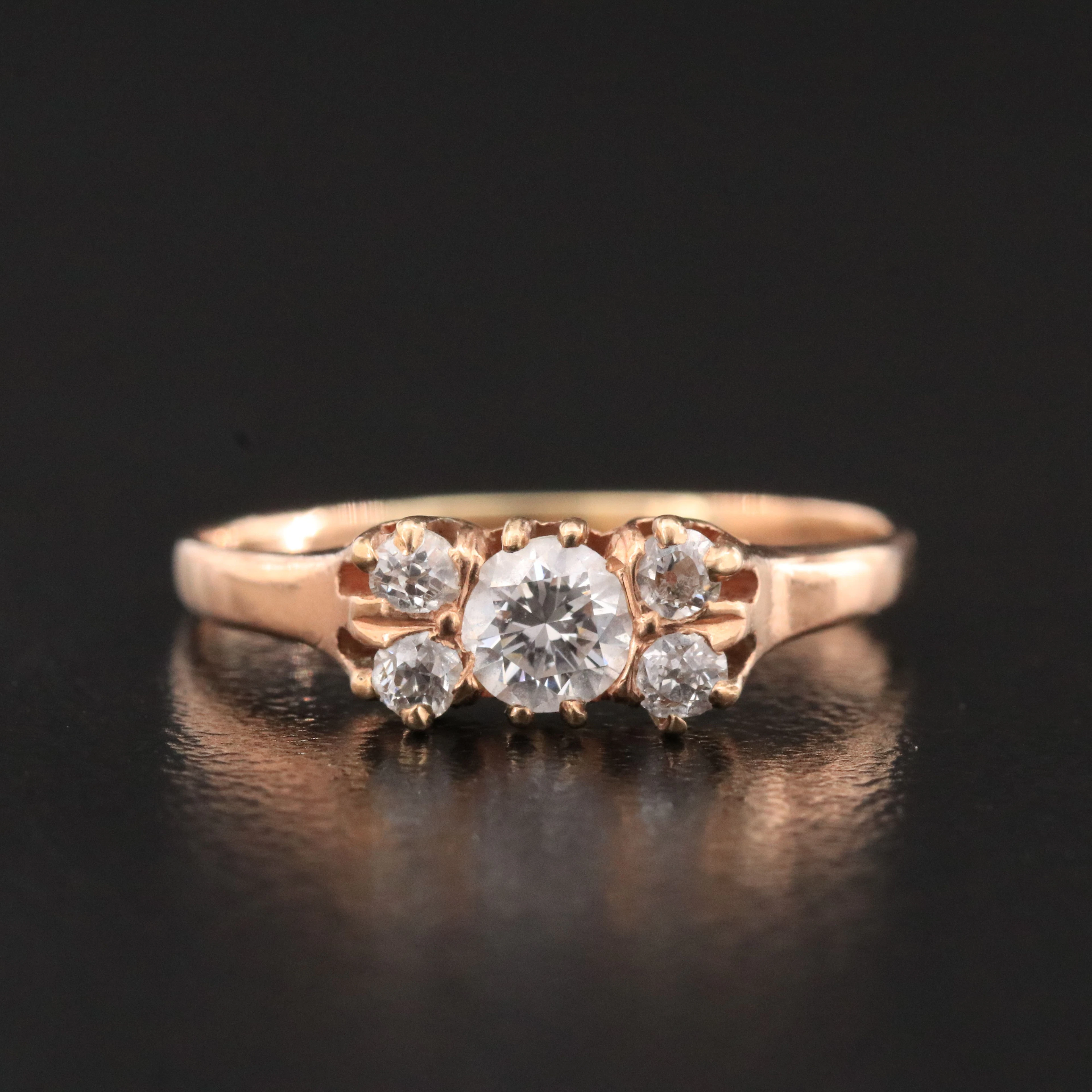 14K 0.46 CTW Diamond Rose Gold Ring