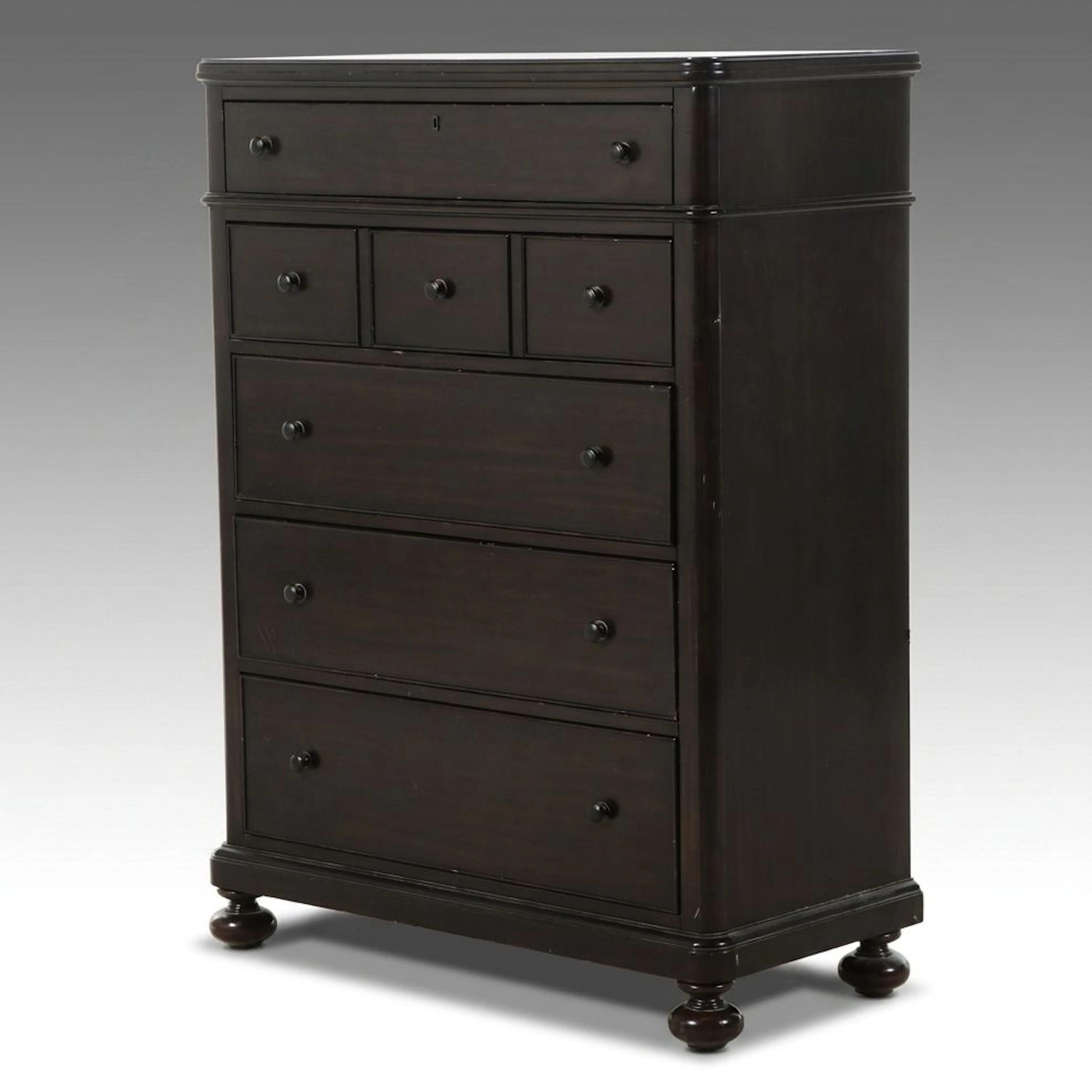 Bassett Furniture Ind. Traditional Style Tallboy Chest of Drawers, 21st Century
