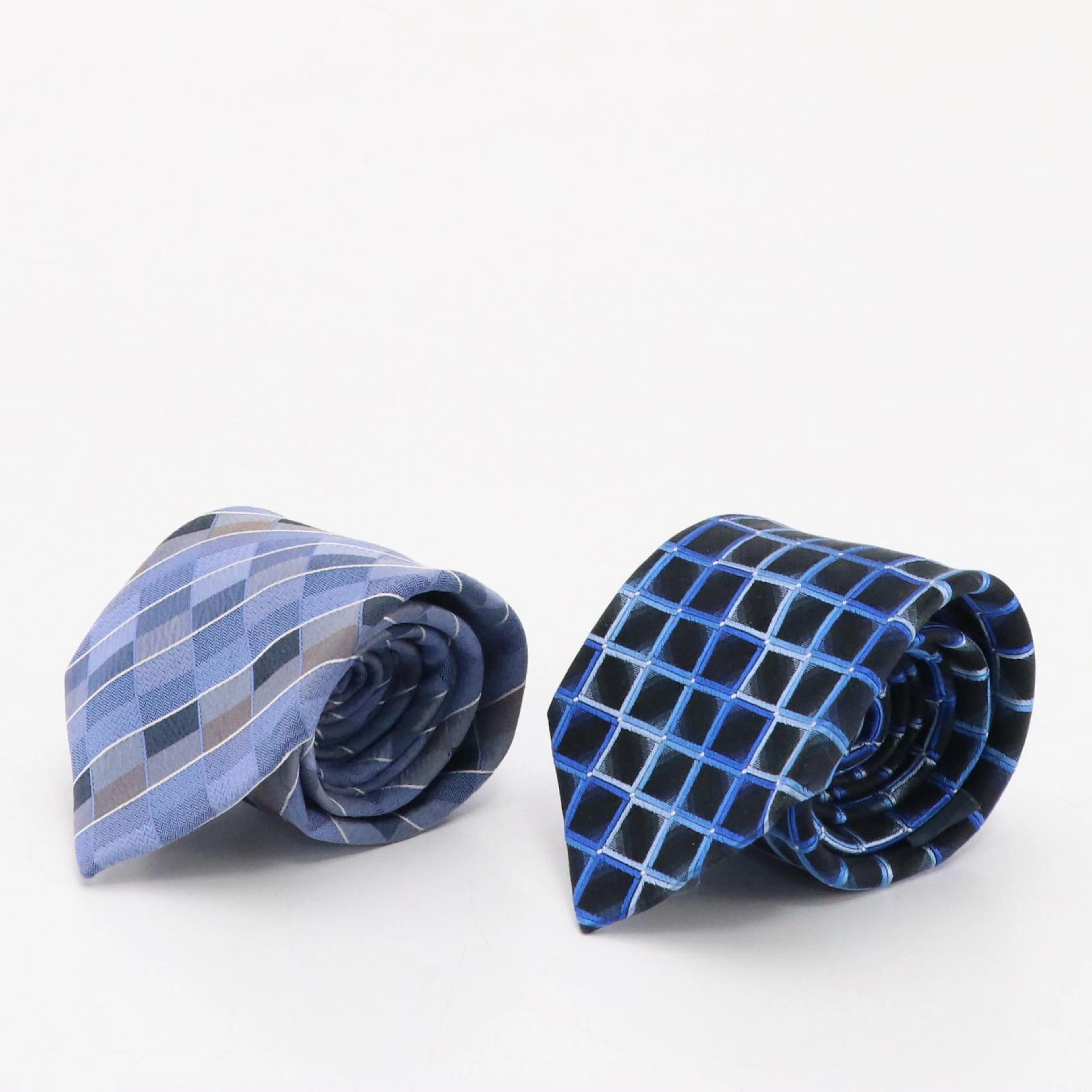 Kenneth Cole Reaction and Arrow Blue Patterned Silk Jacquard Neckties