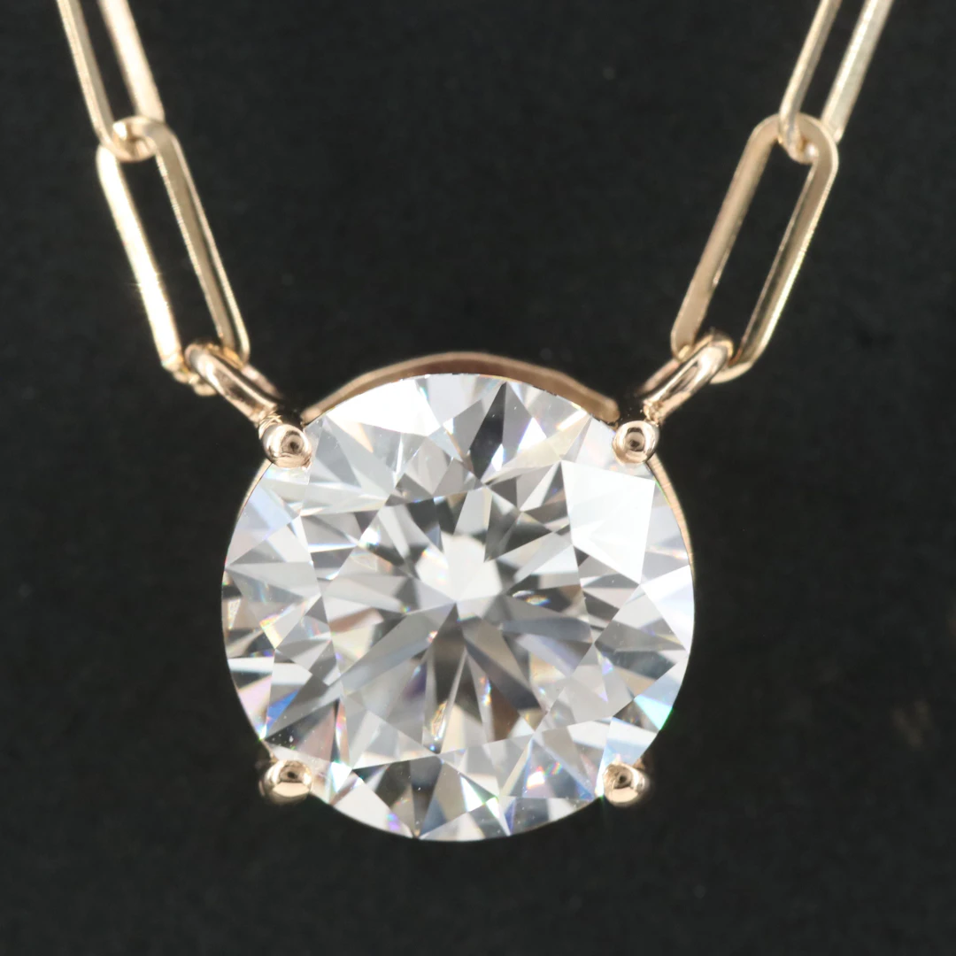 14K 3.09 CT Lab Grown Diamond Necklace with IGI Report