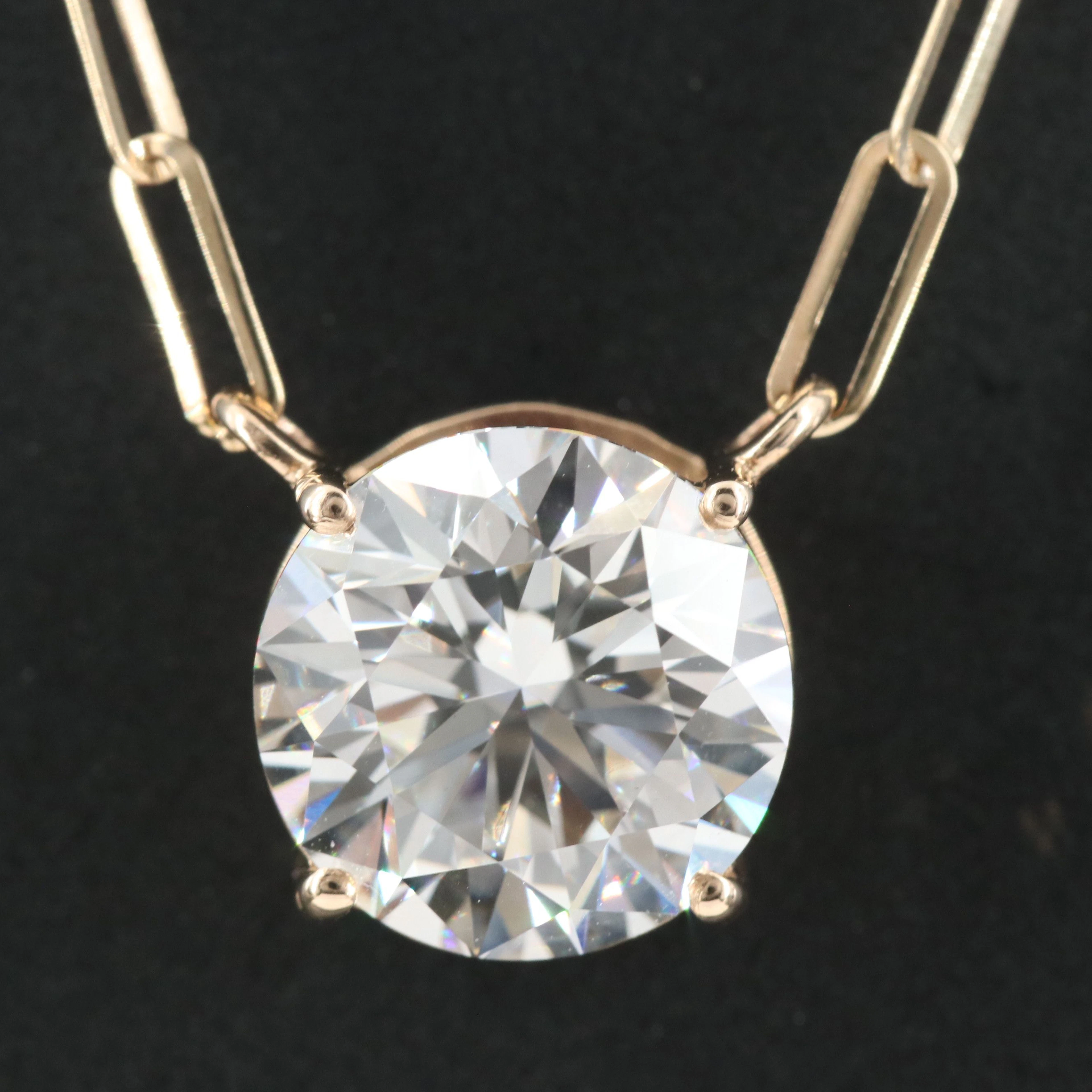 14K 3.09 CT Lab Grown Diamond Necklace with IGI Report