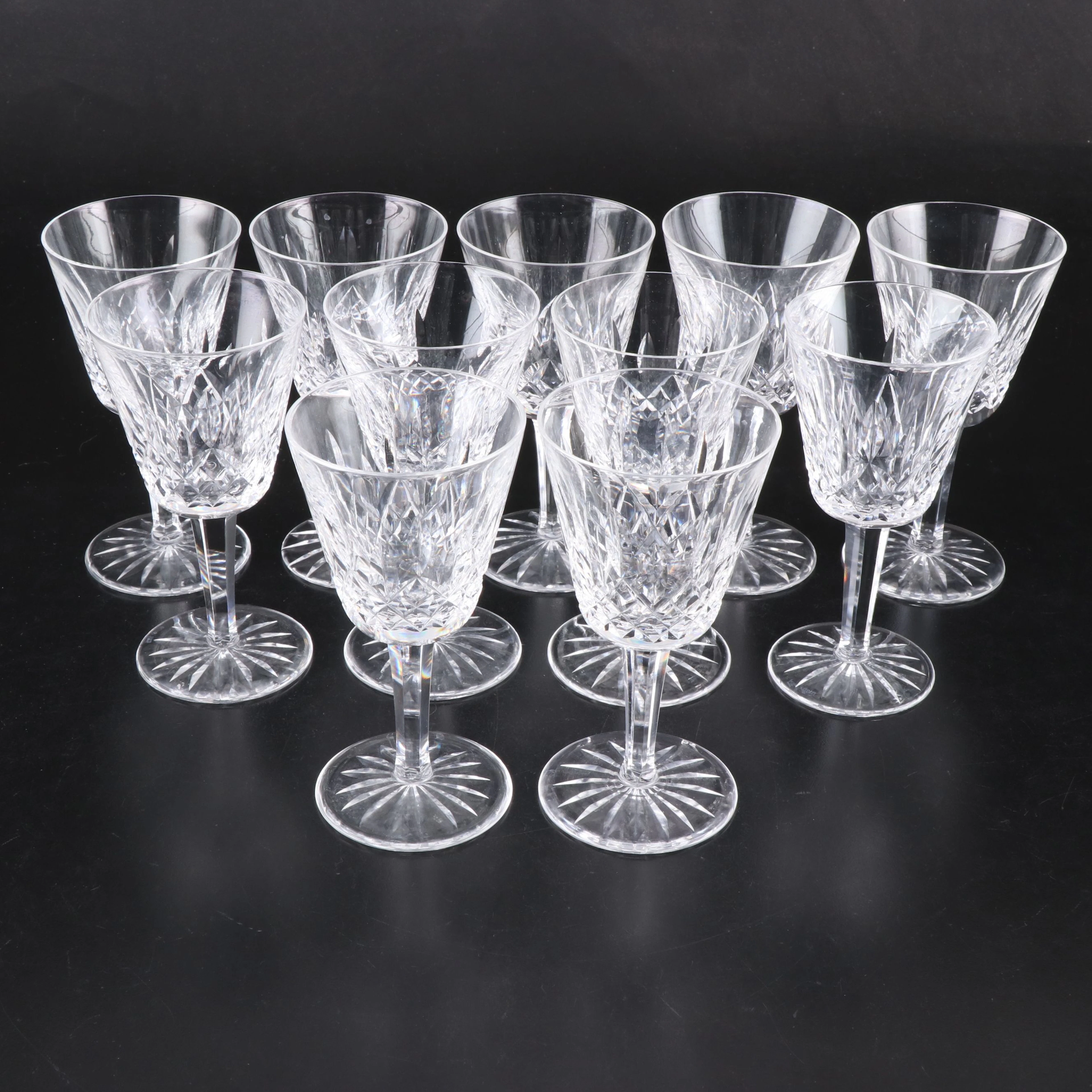 Waterford "Lismore" Crystal Claret Wine Glasses