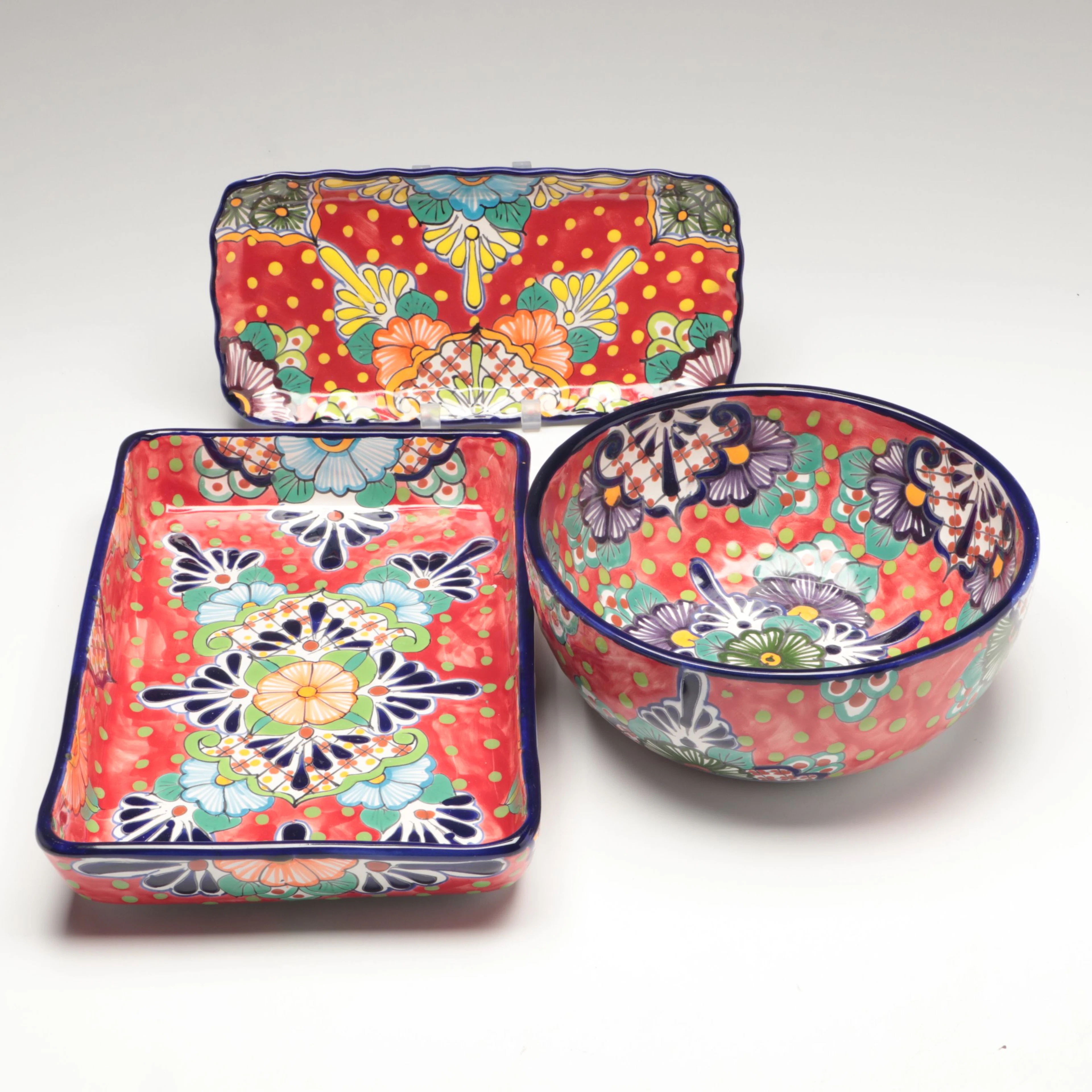 Hand-Painted Mexican Ceramic Serveware