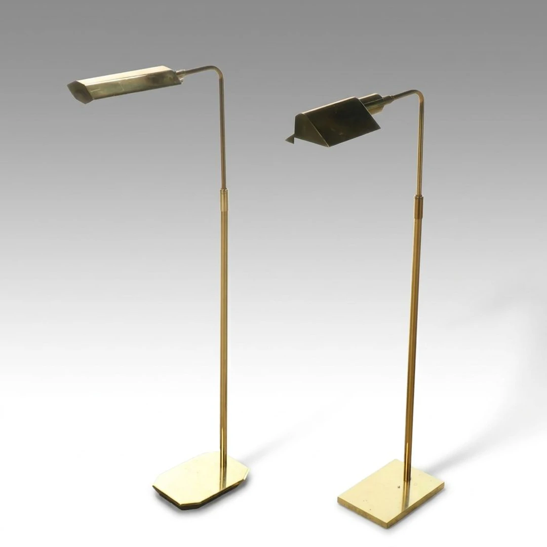 Koch & Lowy and Other Brass Pharmacy Style Floor Lamps, Mid to Late 20th C