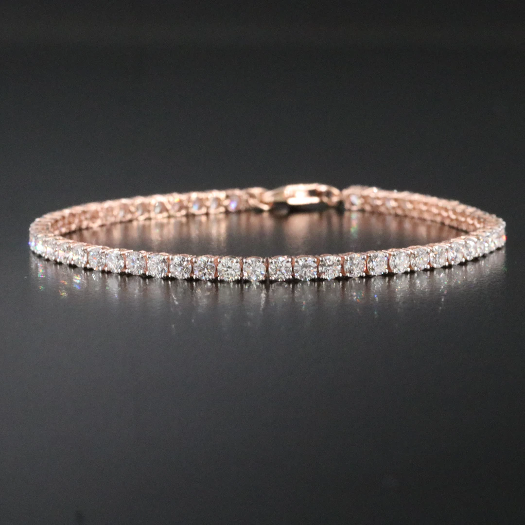 14K Rose Gold 4.19 CTW Lab Grown Diamond Line Bracelet