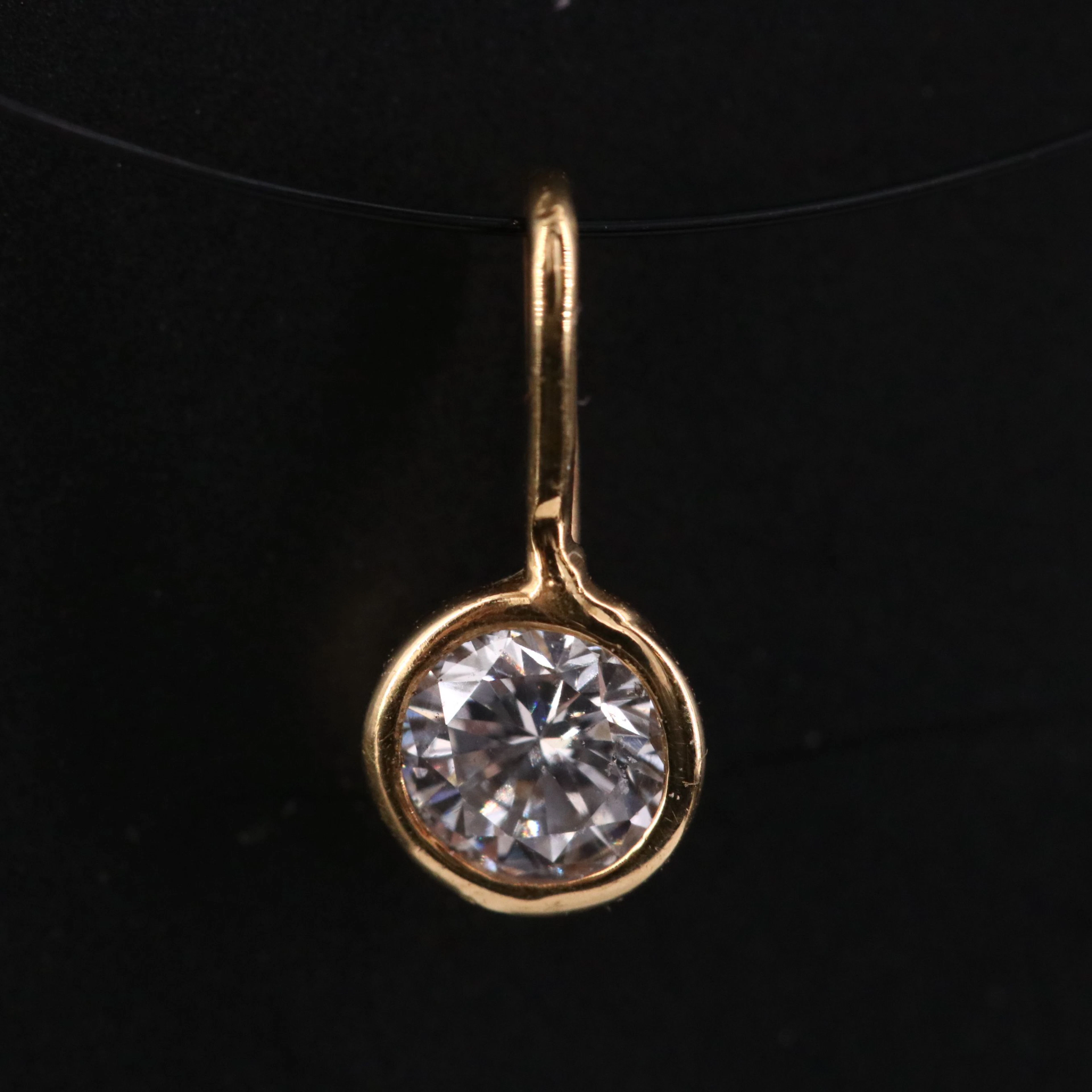 14K Diamond Solitaire Pendant