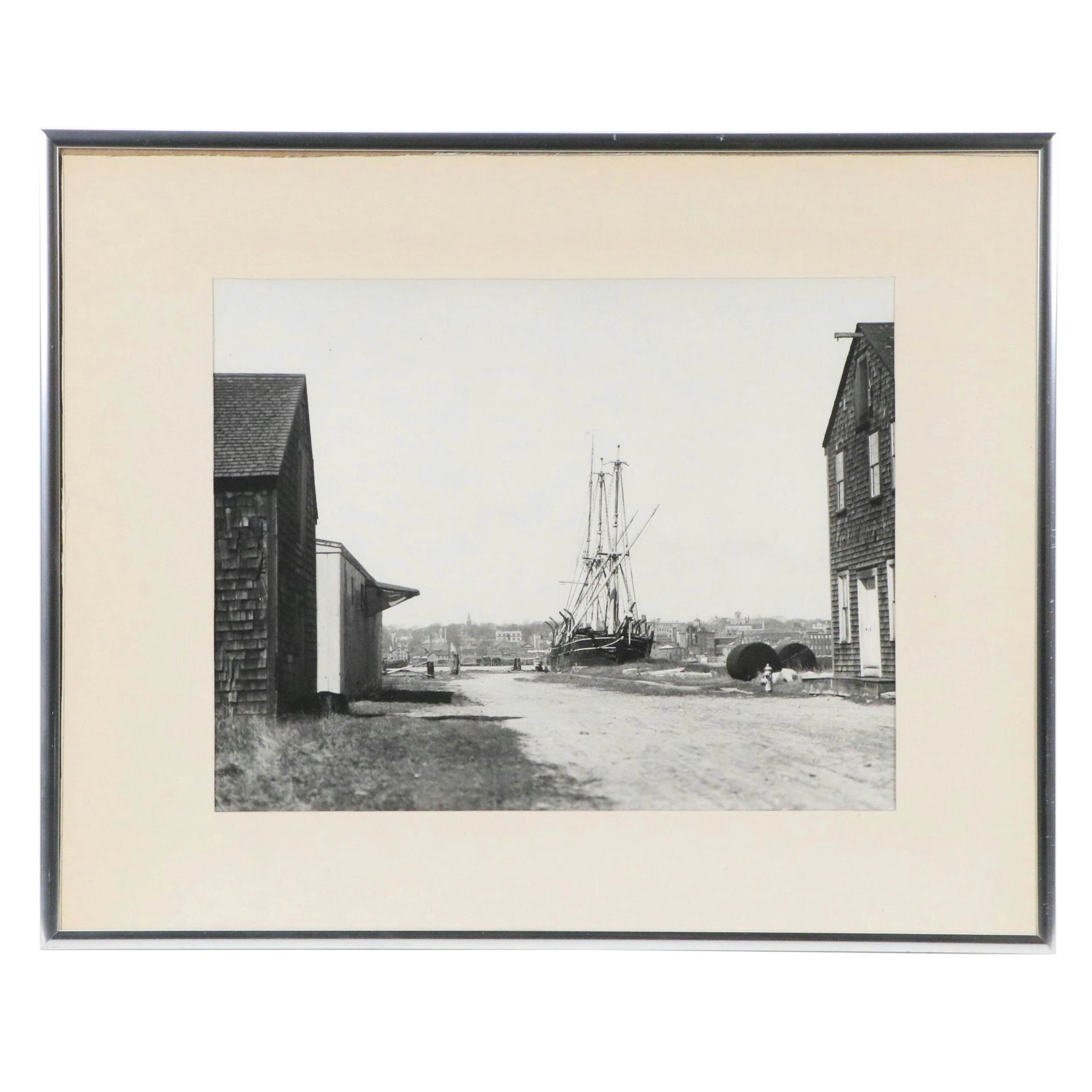 Silver Gelatin Photograph of Shipyard, Late 19th to Early 20th Century