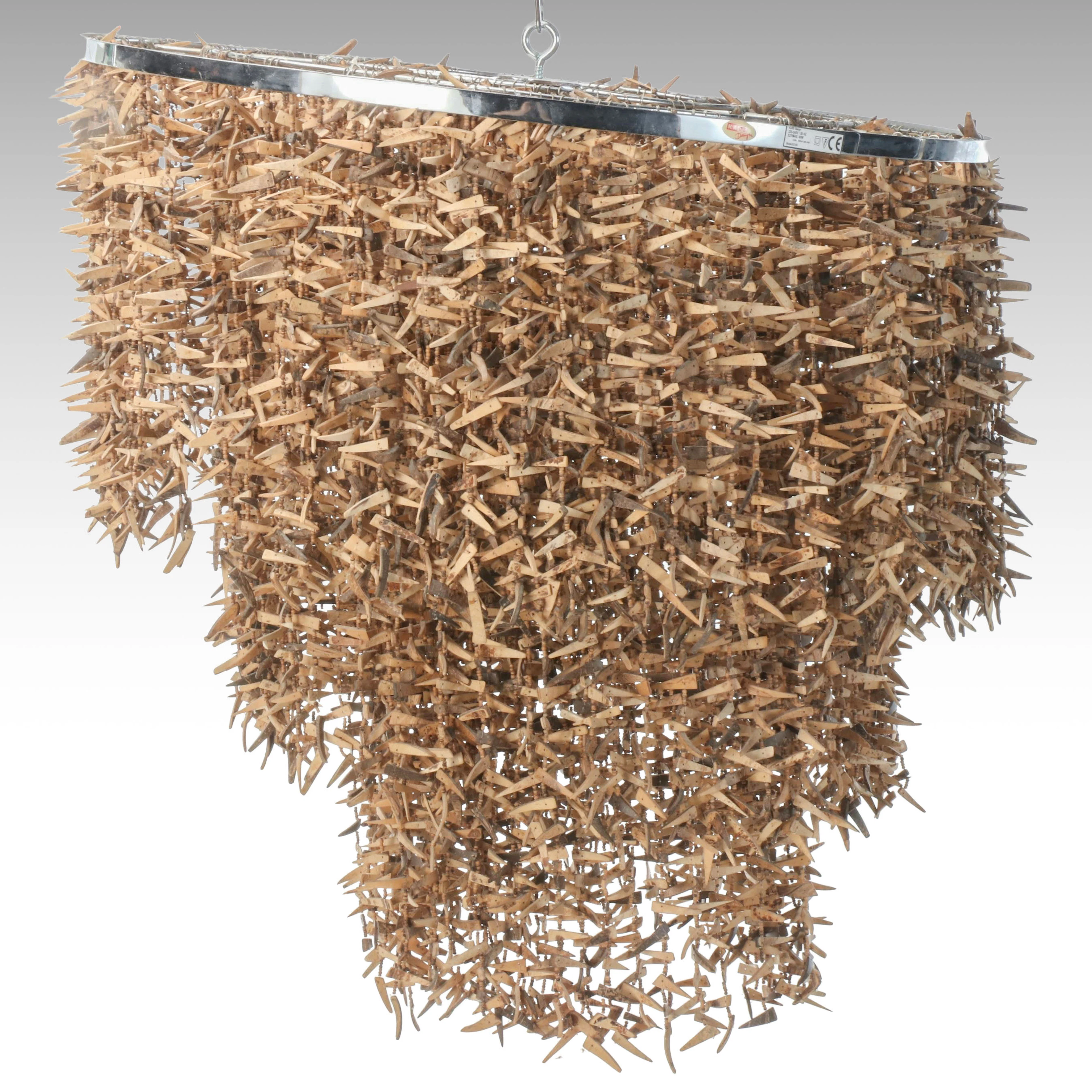 KARE Design Coconut Shell and Beadwork Three Ring Shade