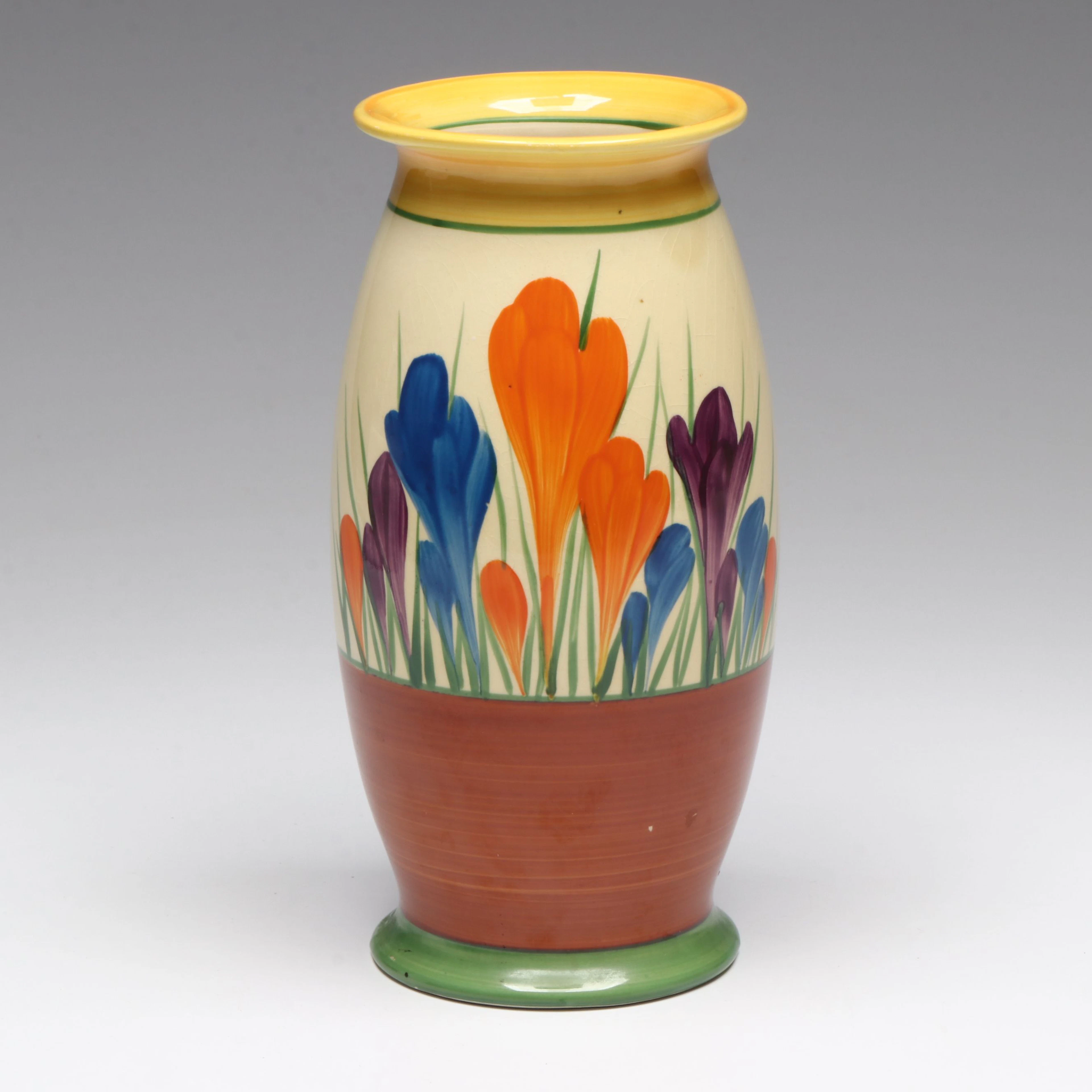 Clarice Cliff "Crocus" Bizarre Ceramic Vase, Mid-20th Century