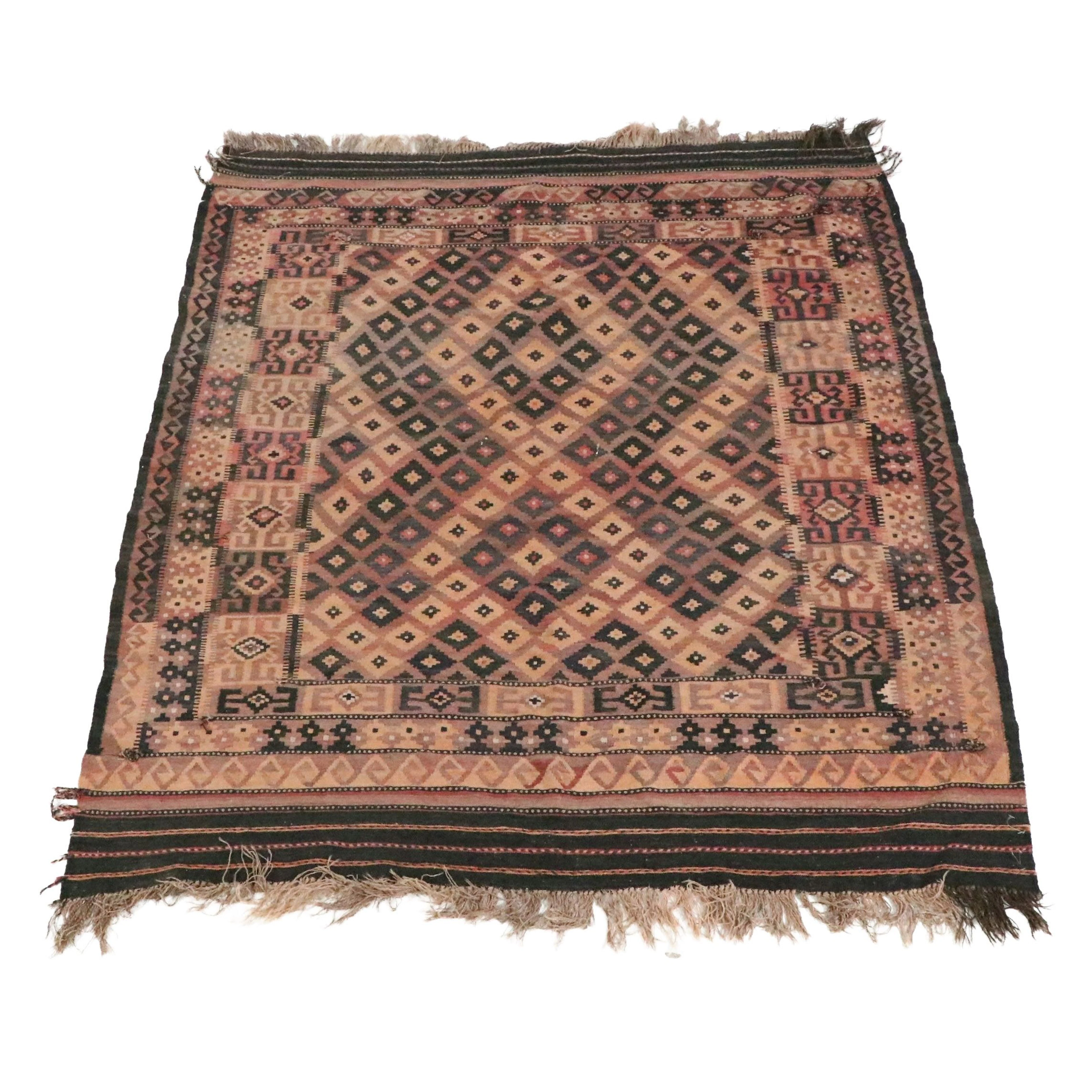 6'5 x 8'9 Handwoven Kurdish Style Kilim Area Rug