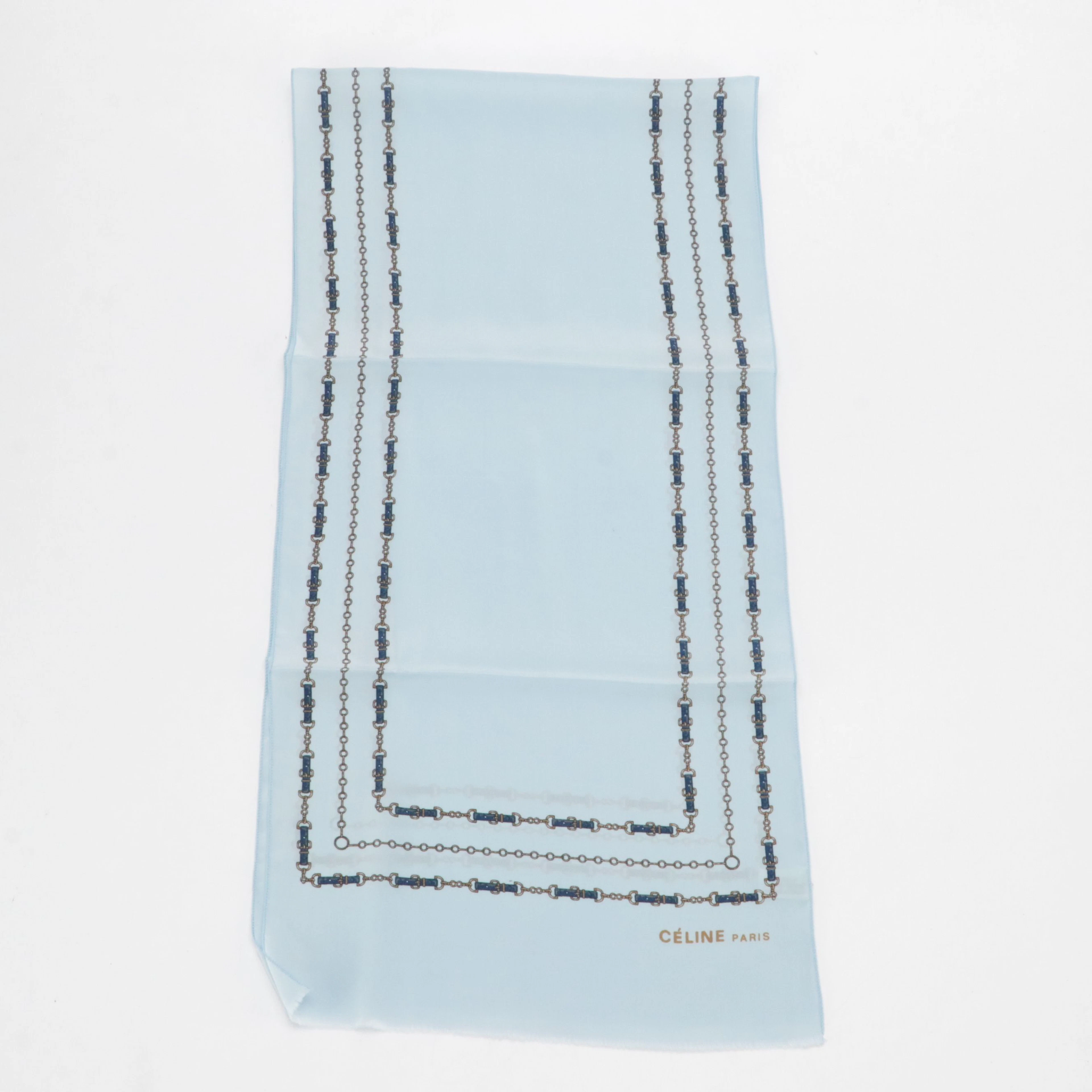 Céline Equestrian Strap Motif Rectangle Scarf in Silk