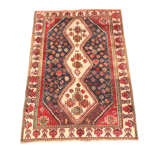 4'11 x 7'9 Hand-Knotted Persian Shiraz Area Rug