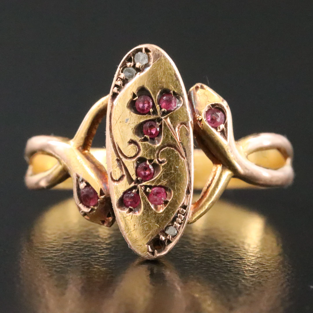 Late 1800s 18K and 14K Serpent Ring