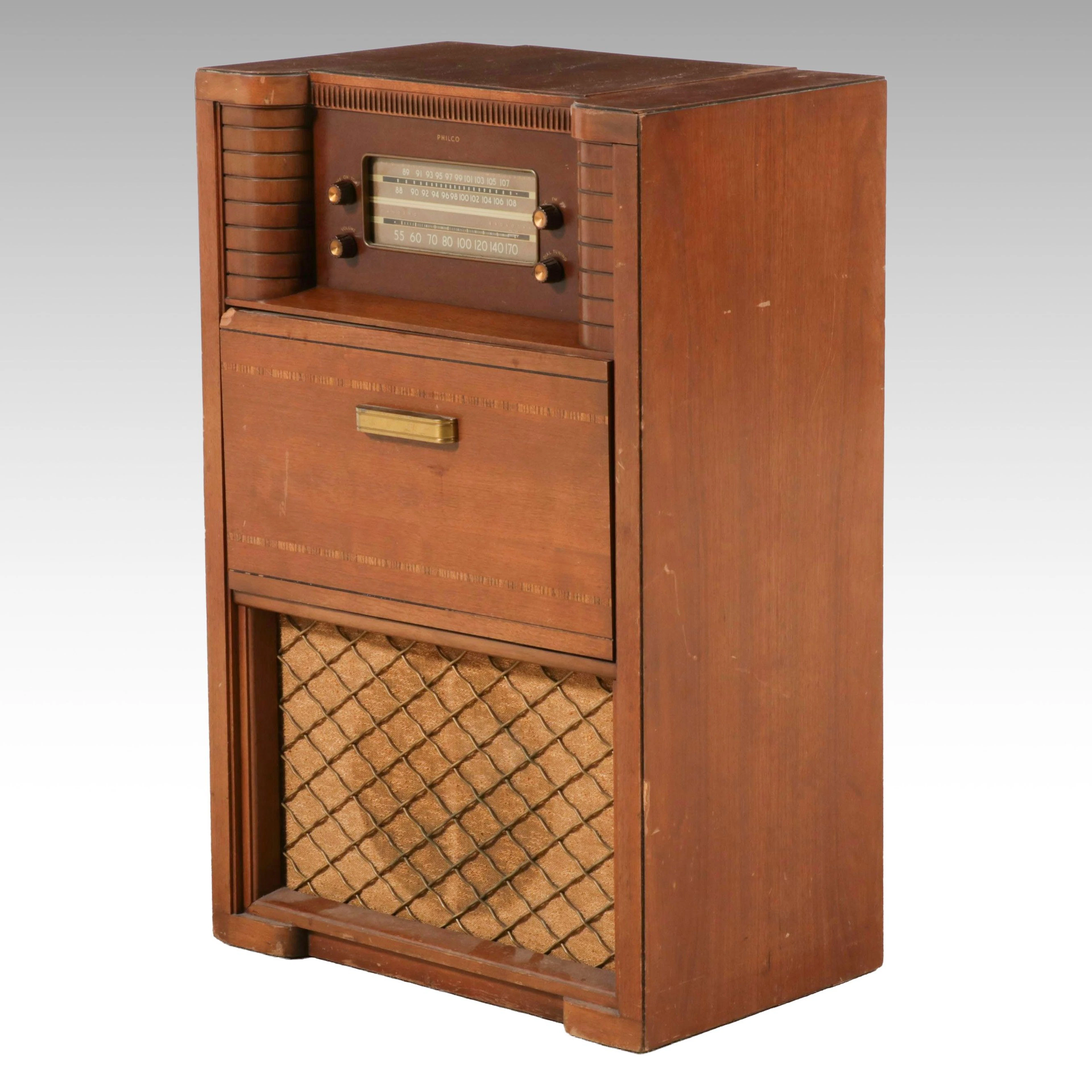 Philco Art DecoFloor Console Radio Phonograph Combination, Circa 1940