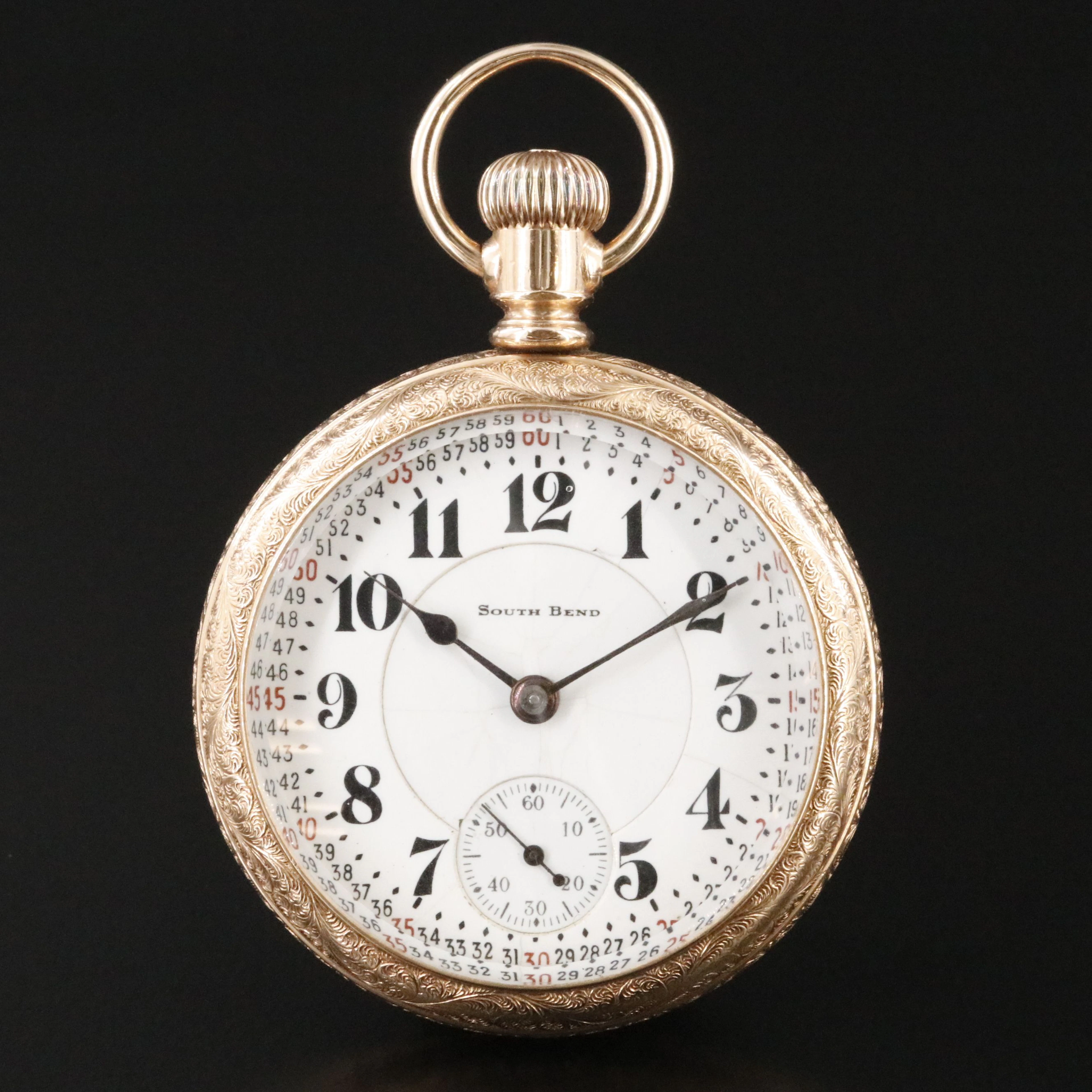 South Bend The Studebaker Ornate Gold Filled Pocket Watch