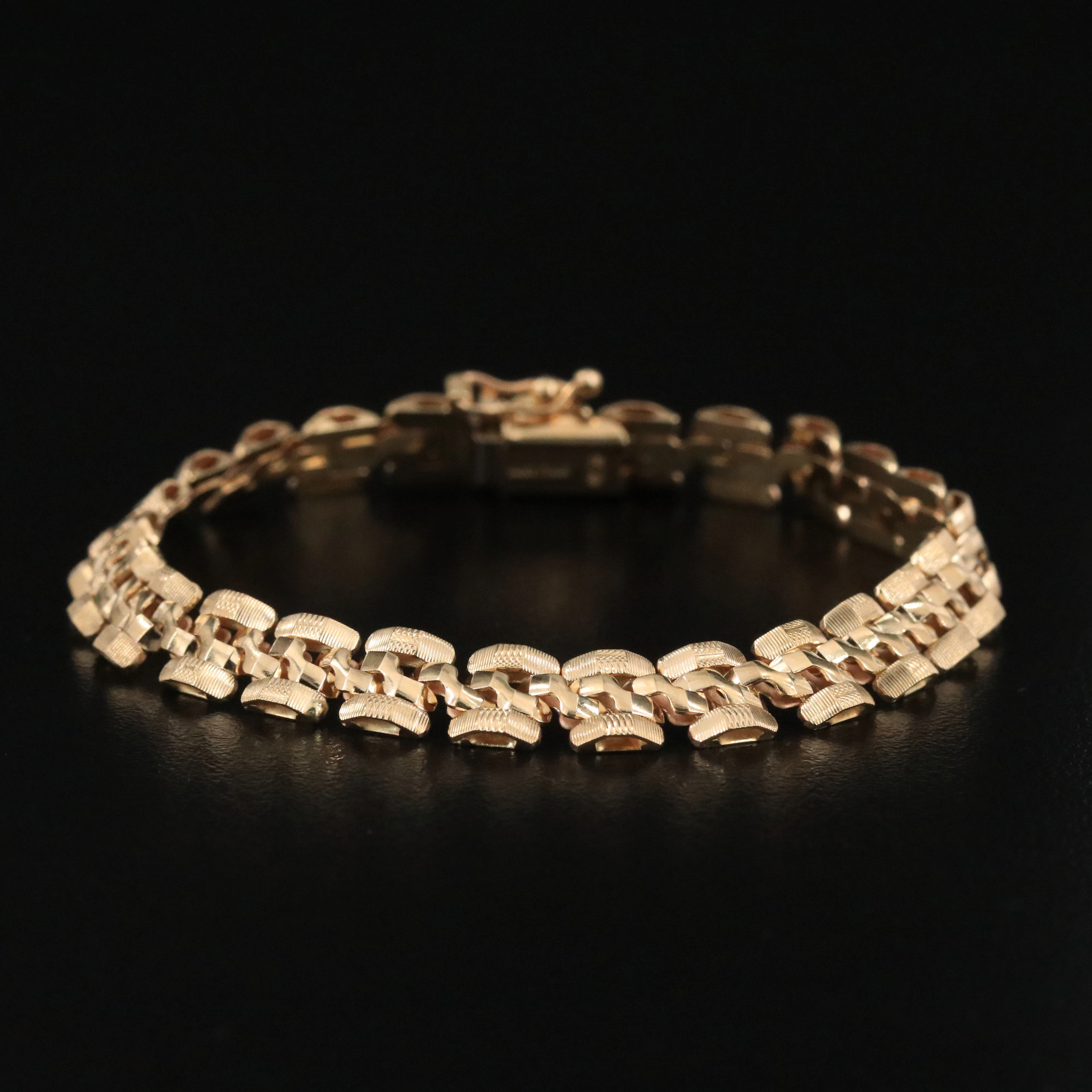 Italian 14K Panther Chain Bracelet