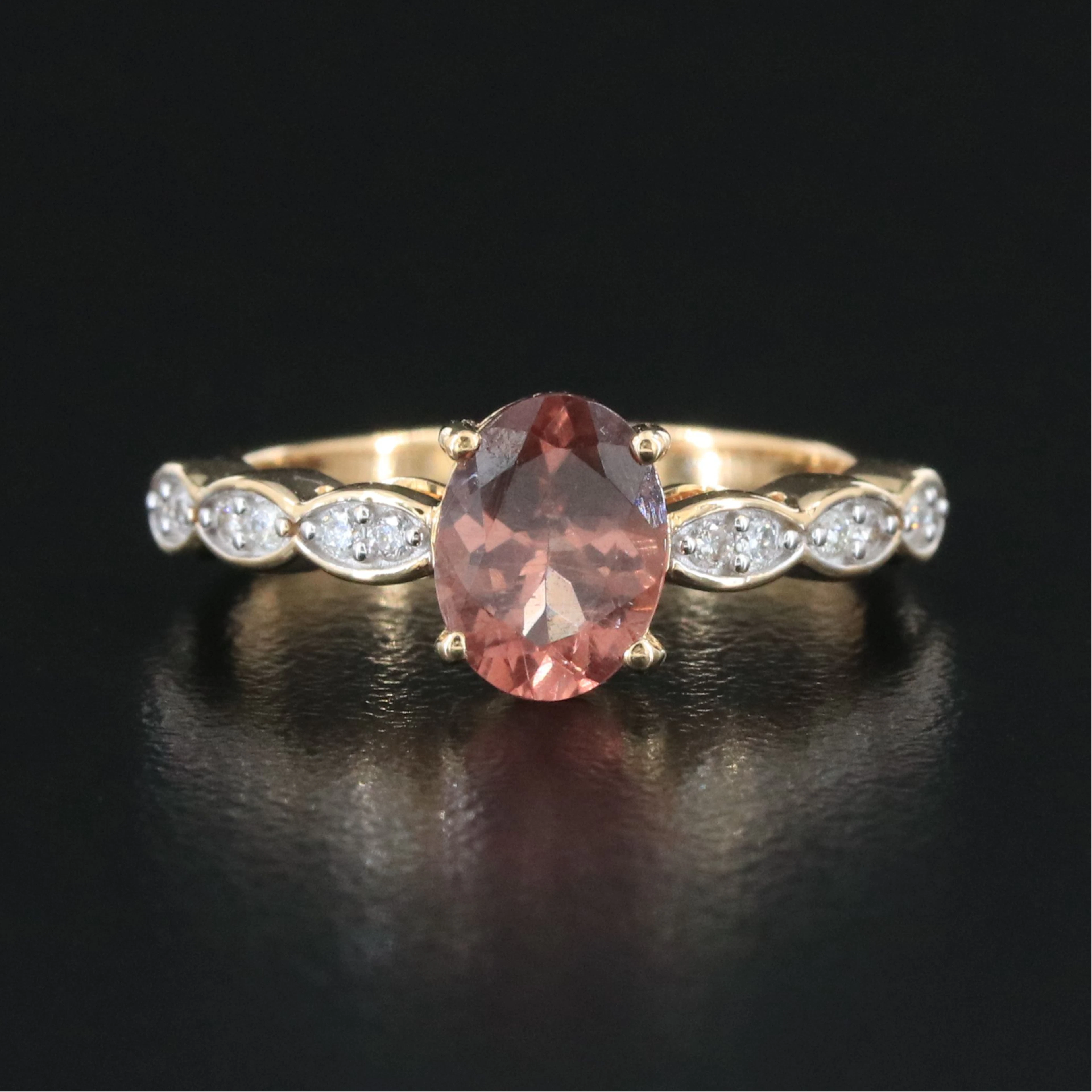 14K Apatite and Diamond Ring