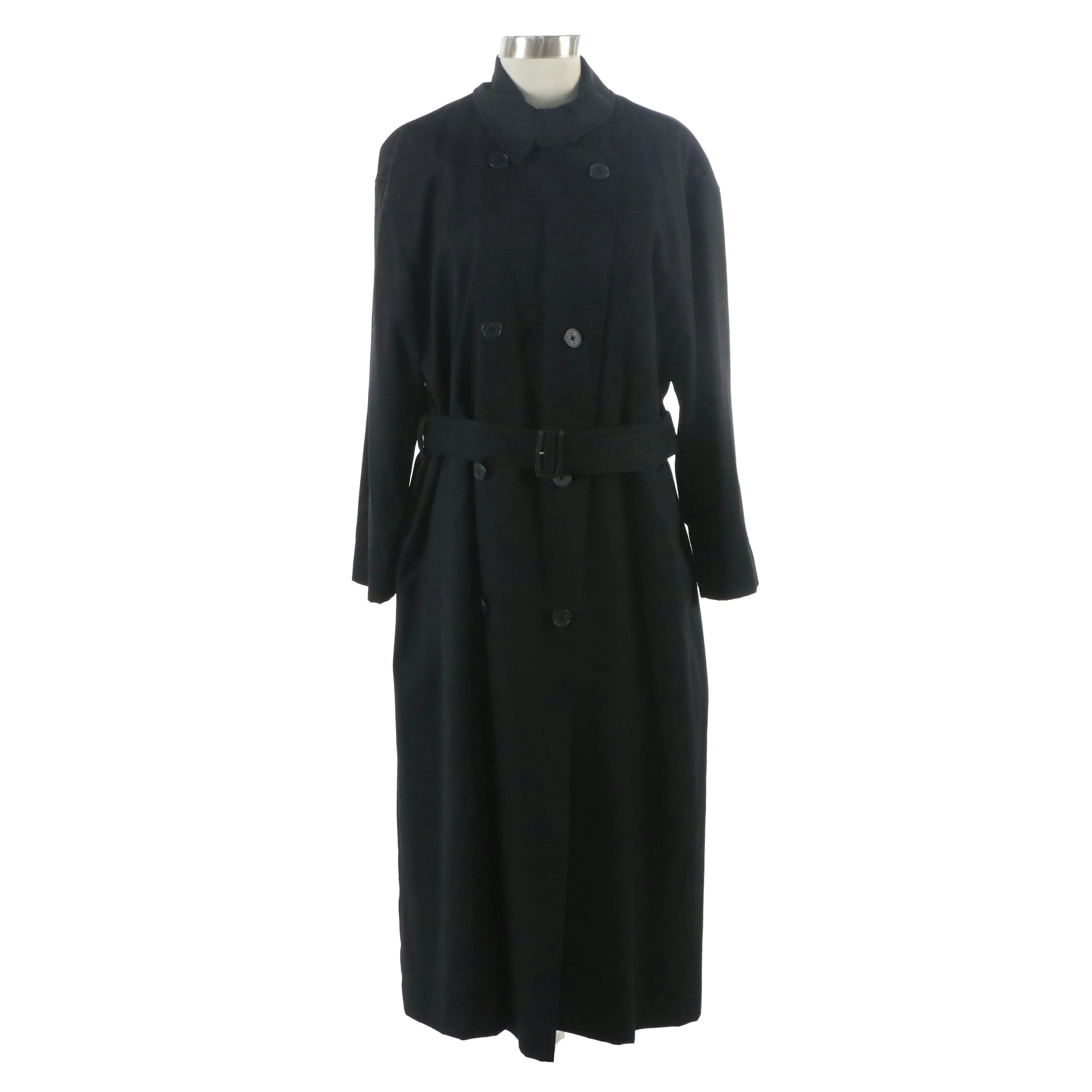 Burberrys of London Wool Gabardine Double-Breasted Coat with Removable Lining