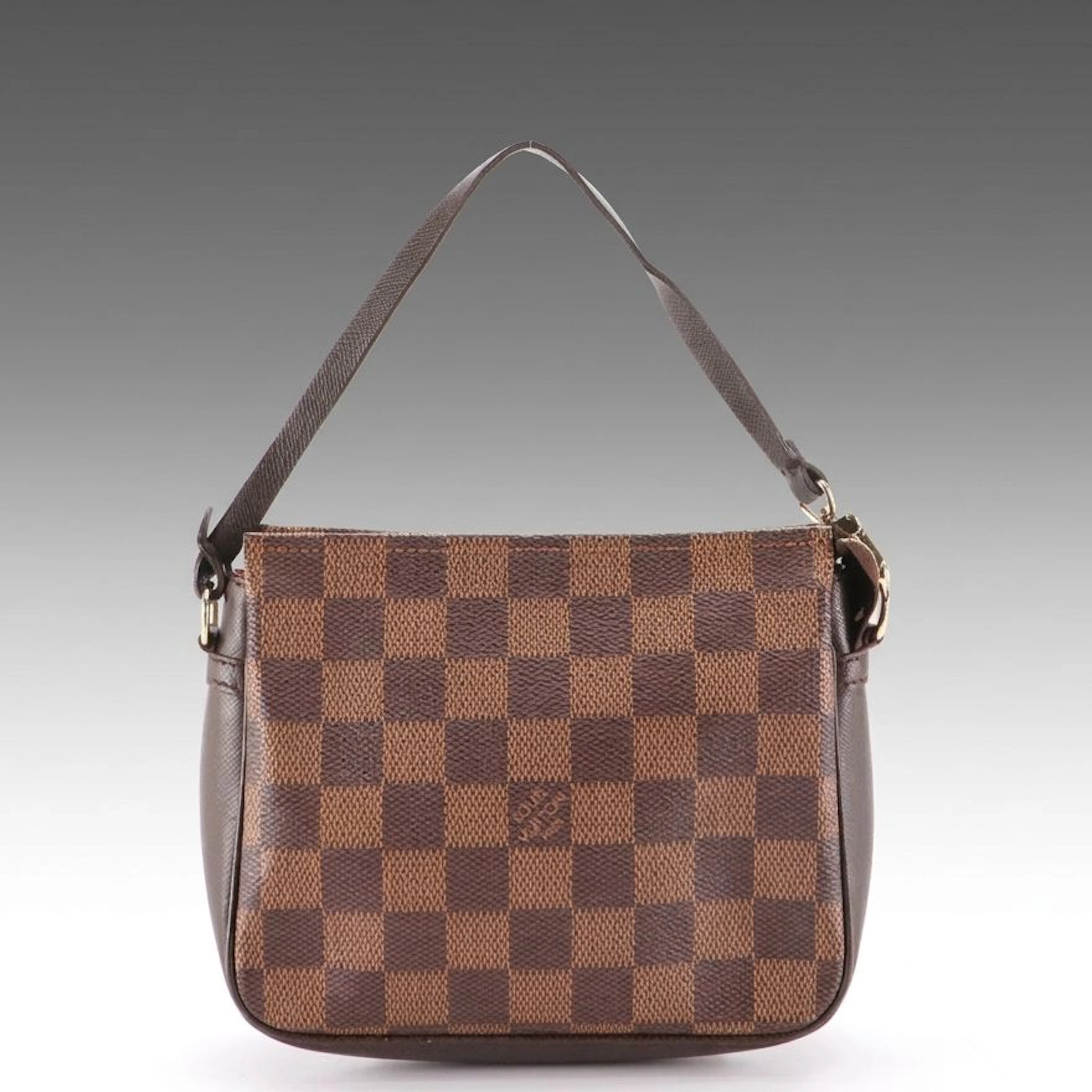 Louis Vuitton Trousse Pochette Bag in Damier Ebene Canvas and Leather