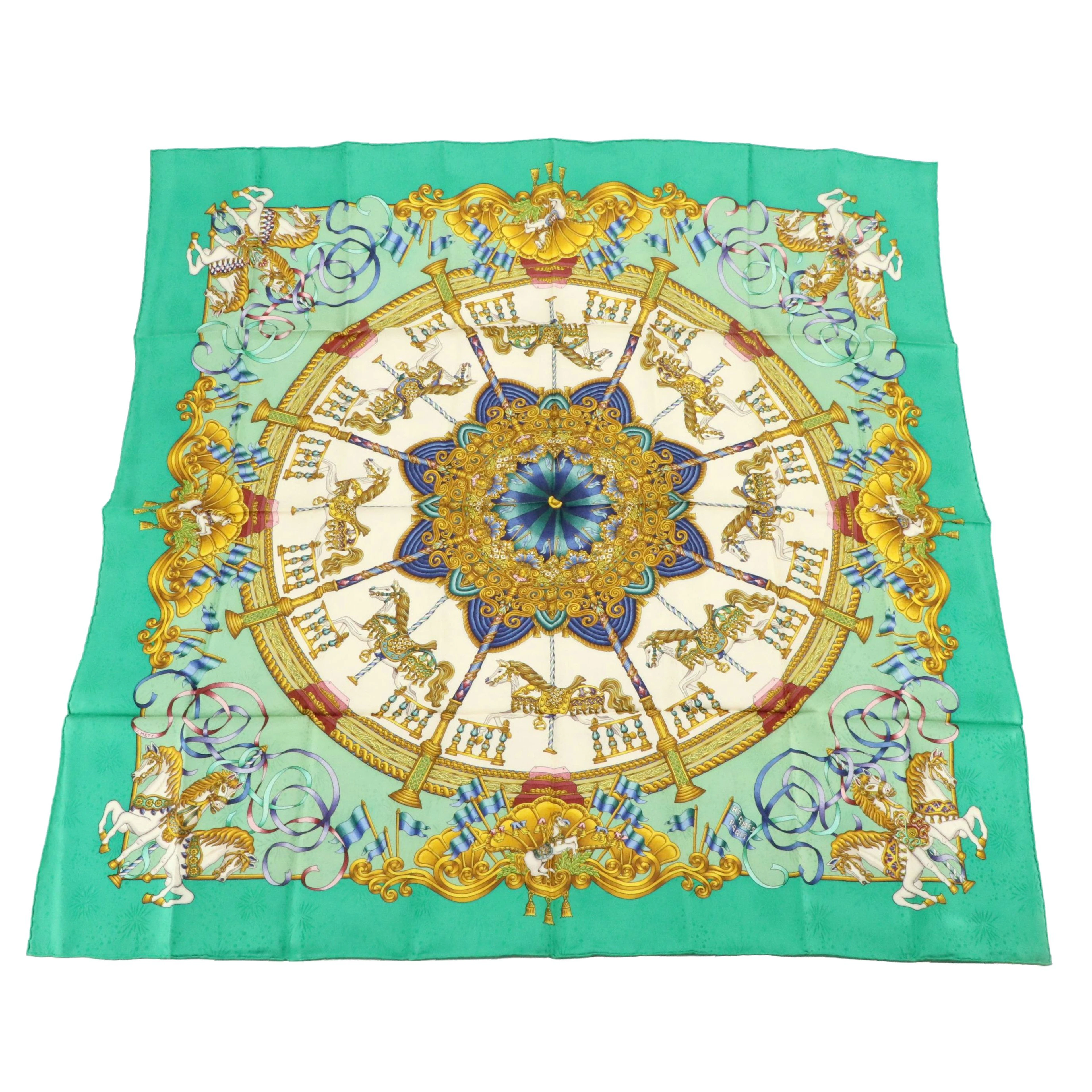 Hermès "Luna Park" Scarf 90 in Silk Jacquard