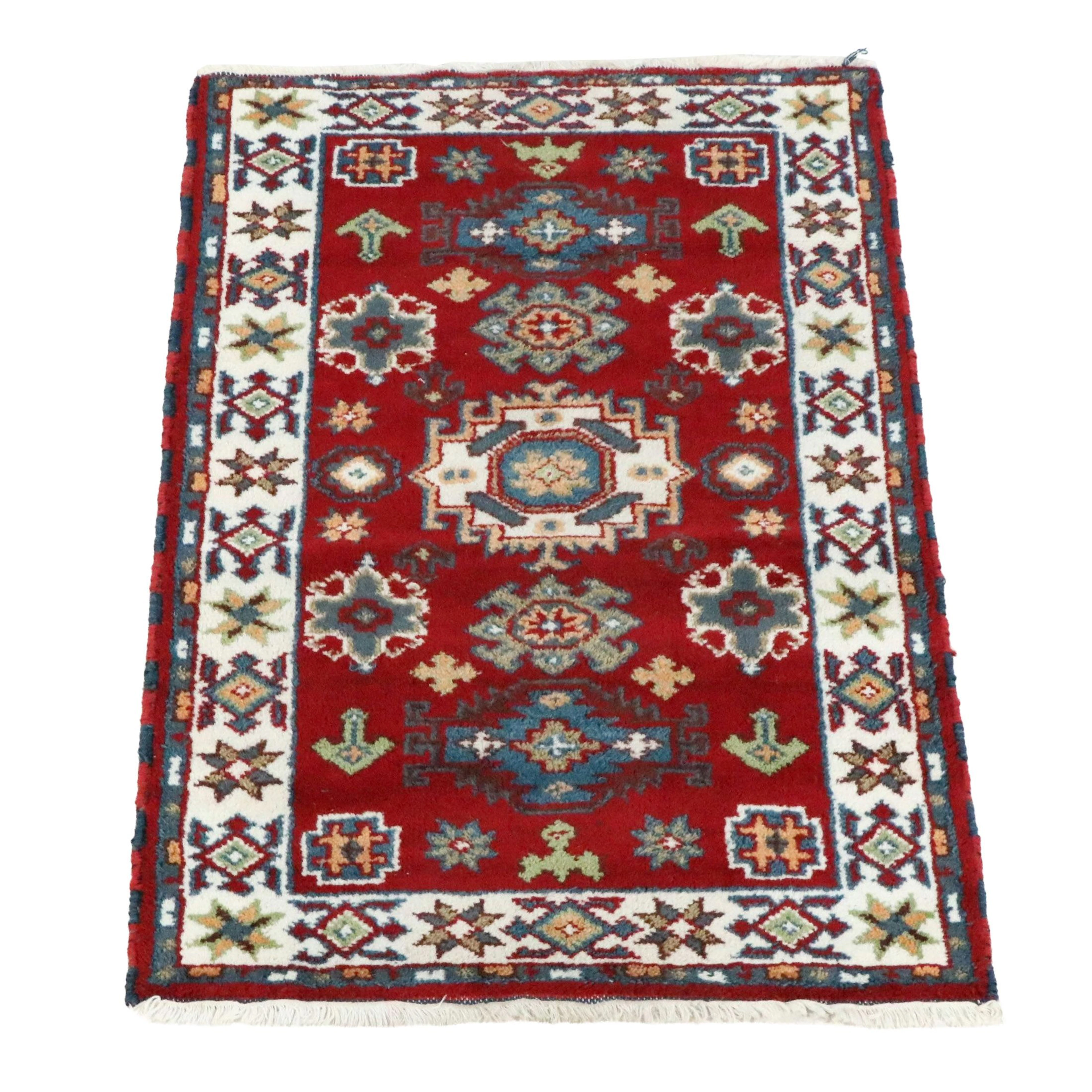 3'3 x 5' Hand-Knotted Pakistani Kazak Style Accent Rug