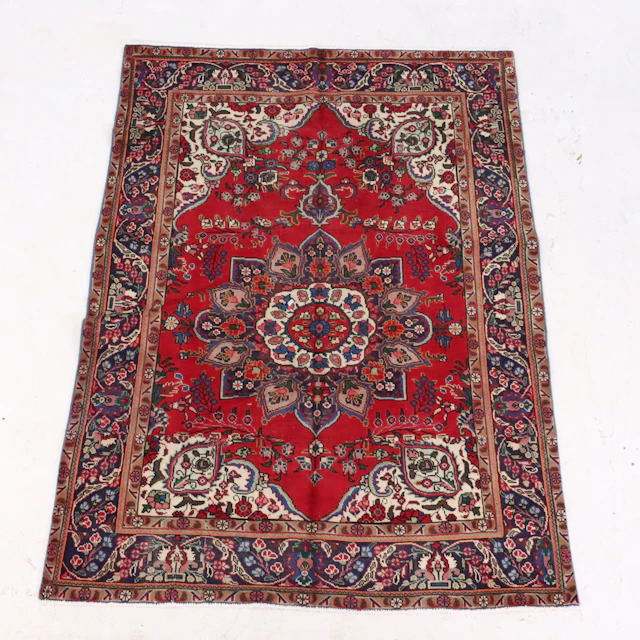 6'3 x 8'6 Hand-Knotted Persian Tabriz Area Rug