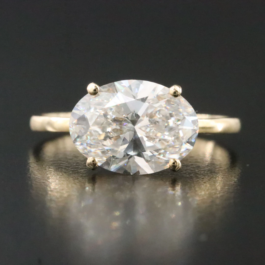 14K 3.03 CT Lab Grown Diamond Solitaire Ring with IGI Report