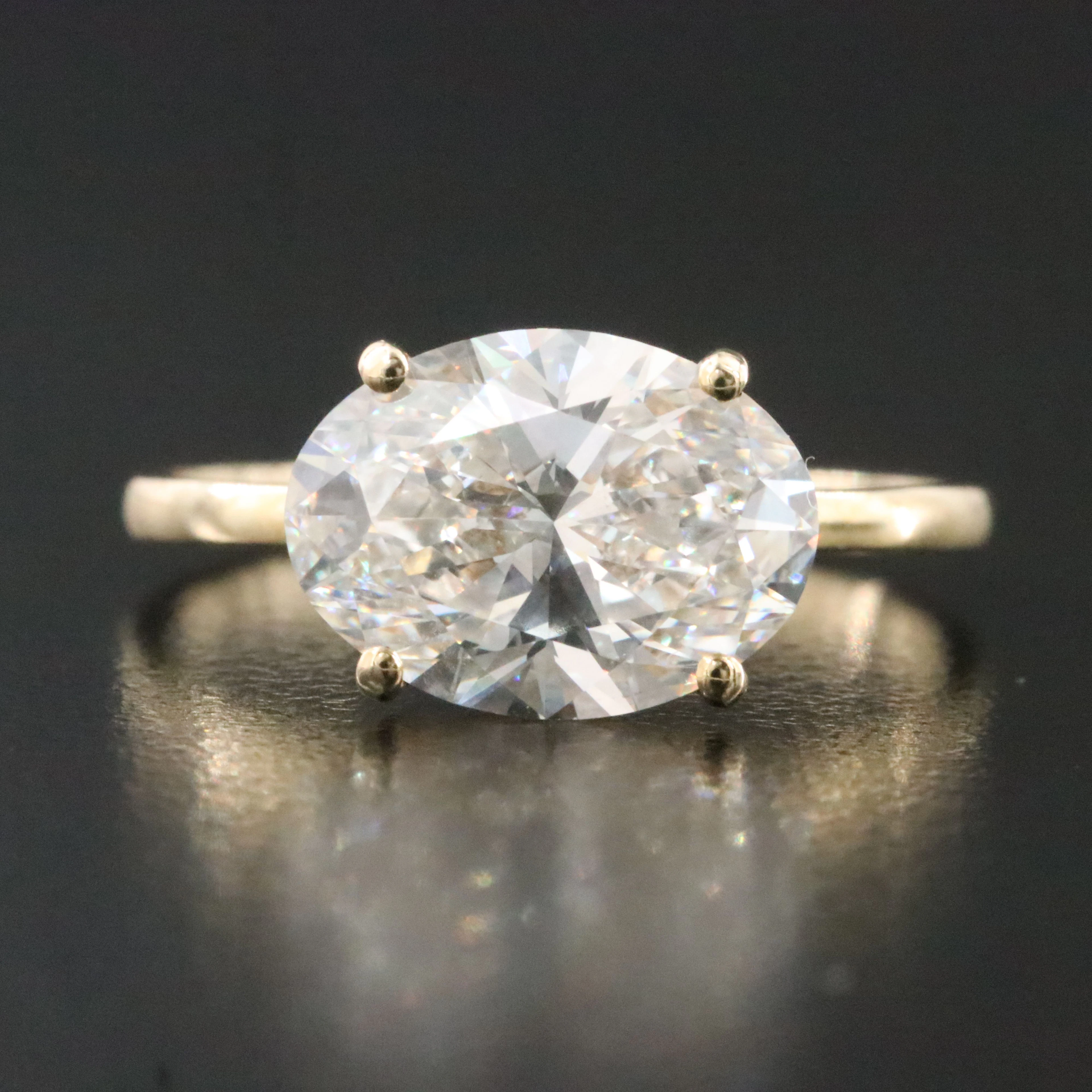 14K 3.03 CT Lab Grown Diamond Solitaire Ring with IGI Report