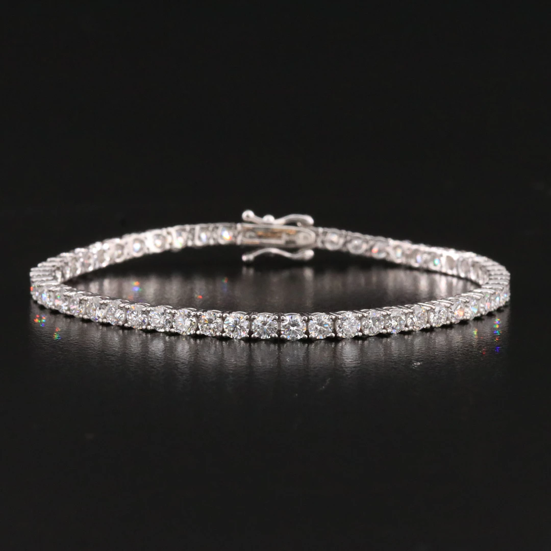 Sterling 4.68 CTW Lab Grown Diamond Line Bracelet