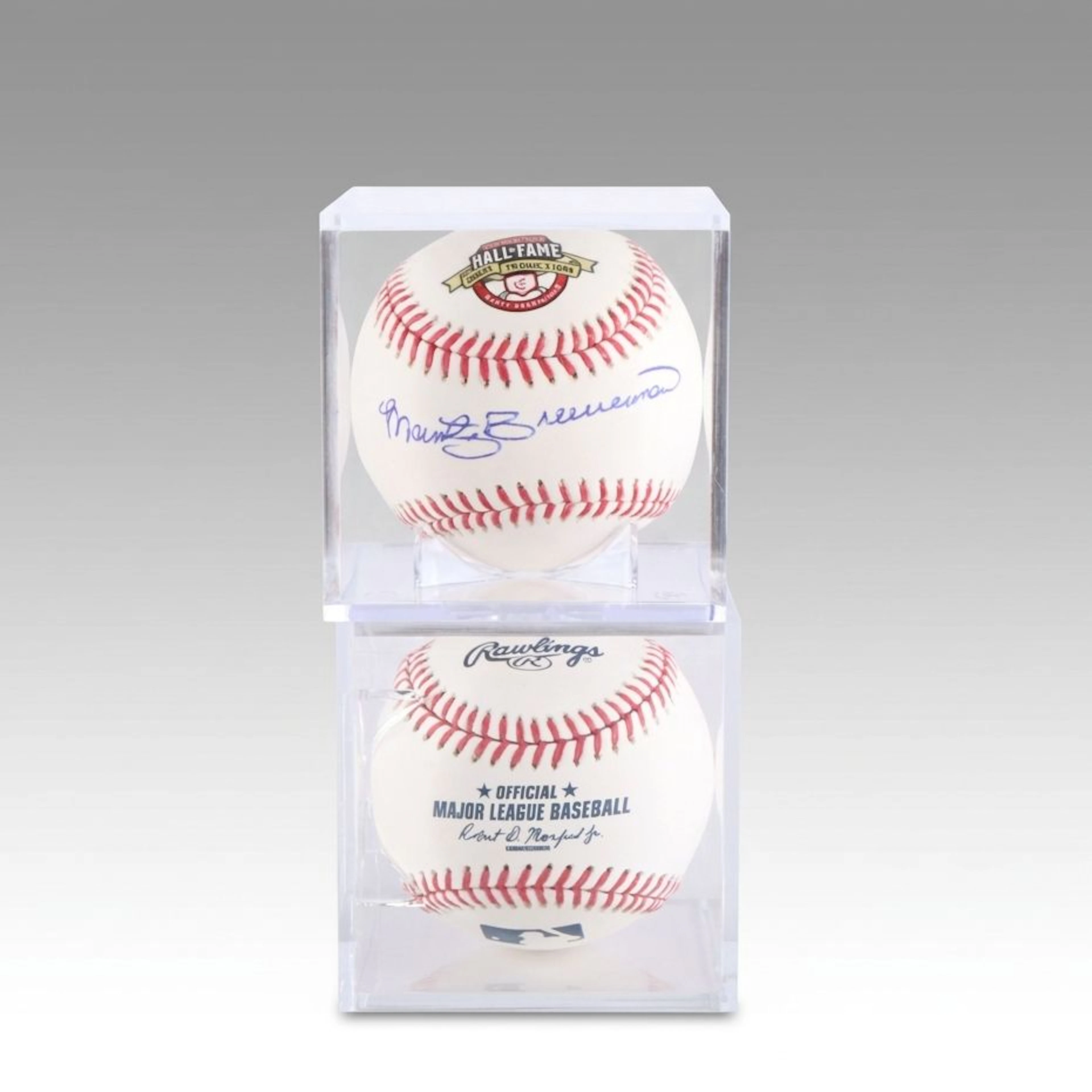 Pete Rose and Marty Brennaman Signed Souvenir Baseballs, Cincinnati Reds