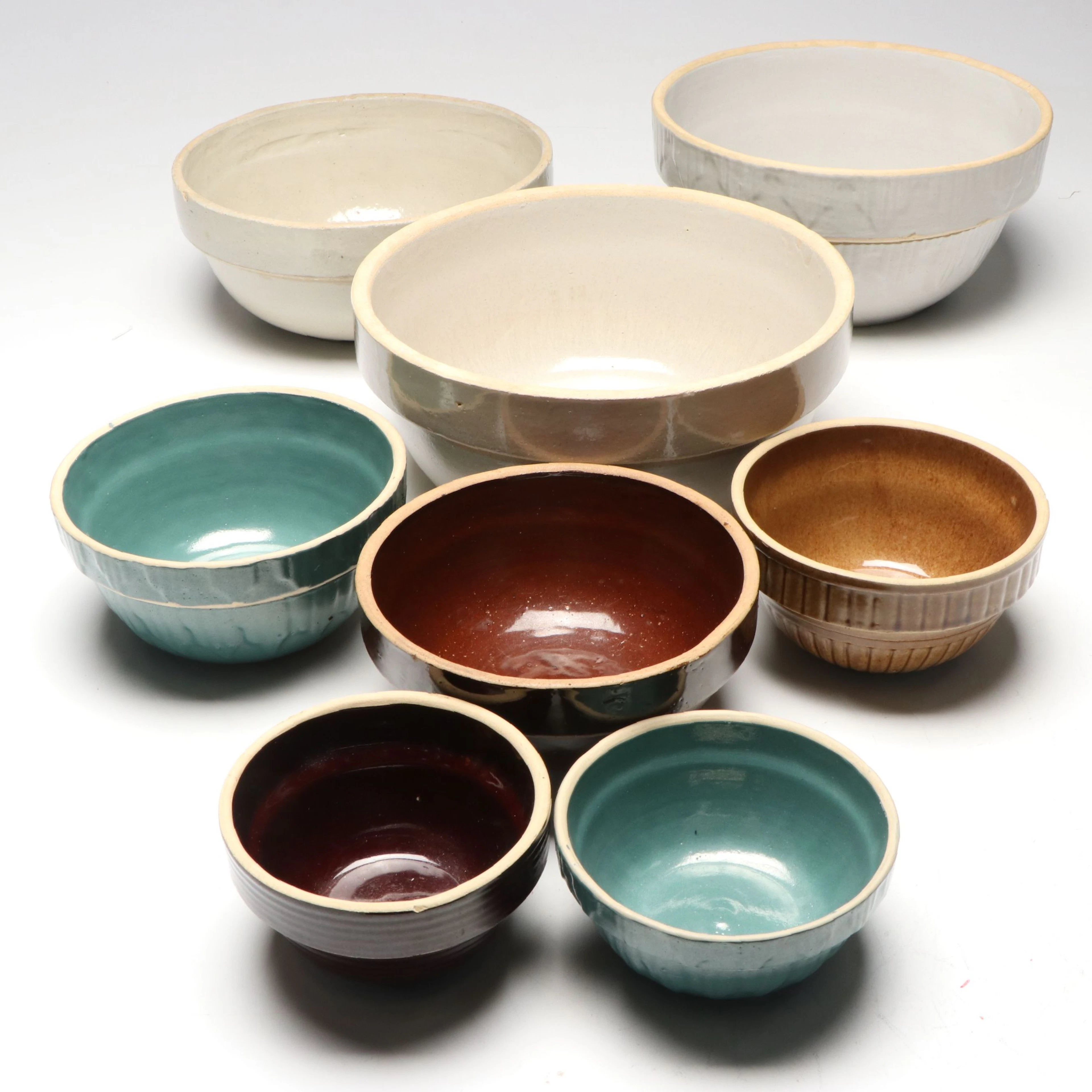 Clay City and Other Stoneware Mixing Bowls, Vintage