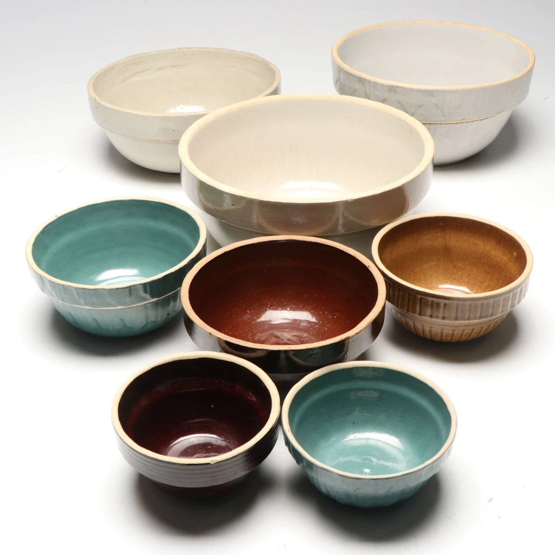 Clay City and Other Stoneware Mixing Bowls, Vintage