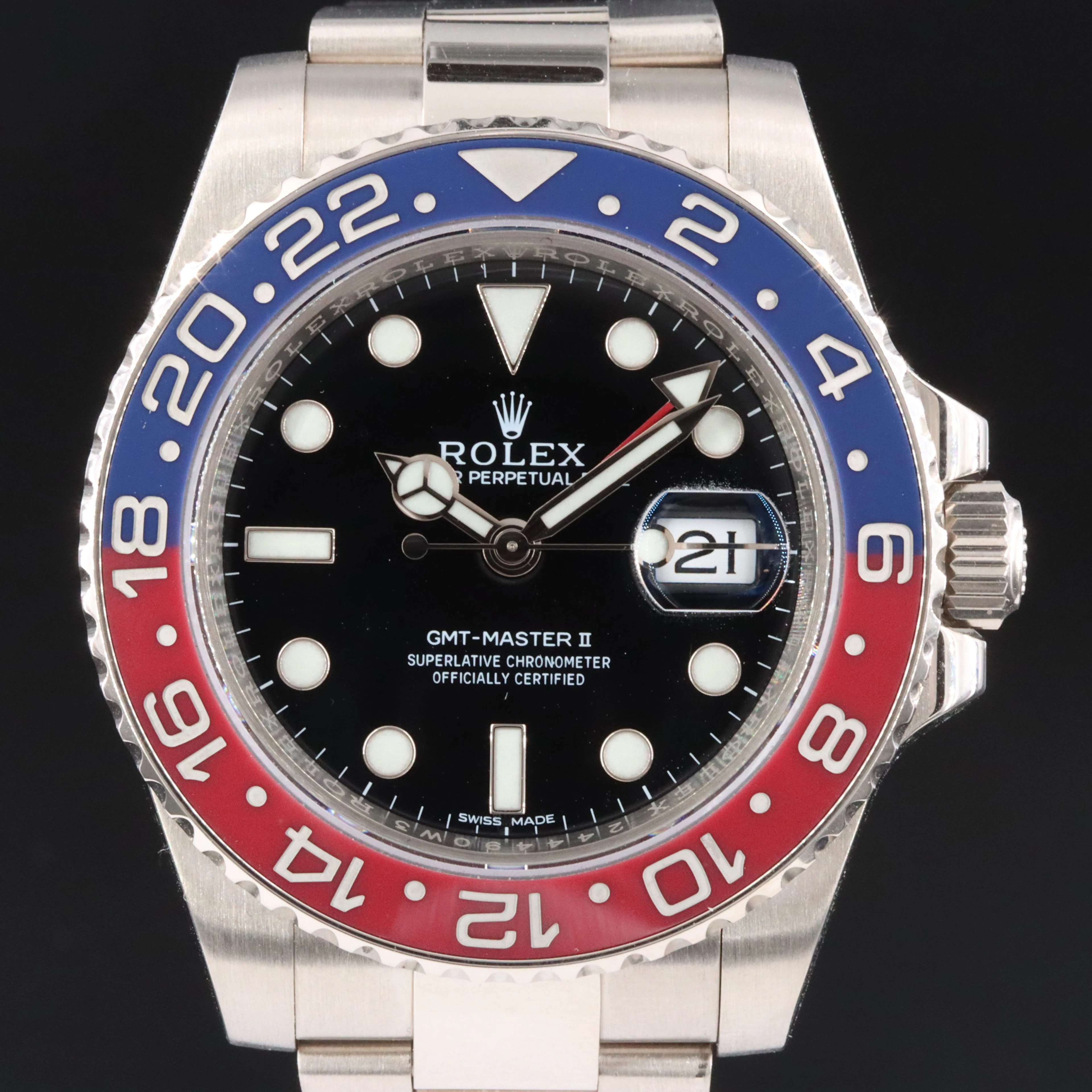 18k White Gold Rolex Pepsi GMT-Master II 116719BLRO Automatic Watch