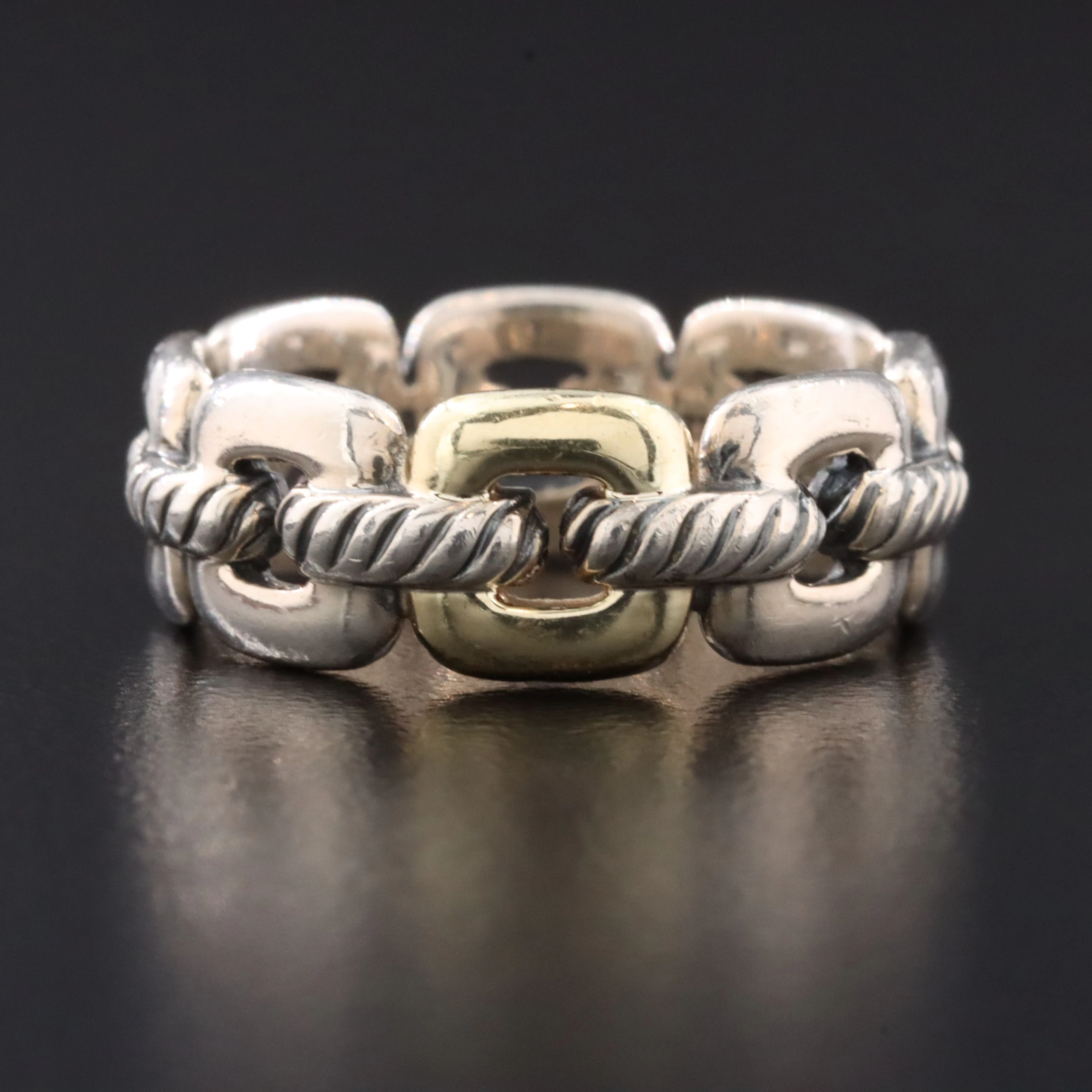 David Yurman Wellesley Sterling Ring with 18K Accent