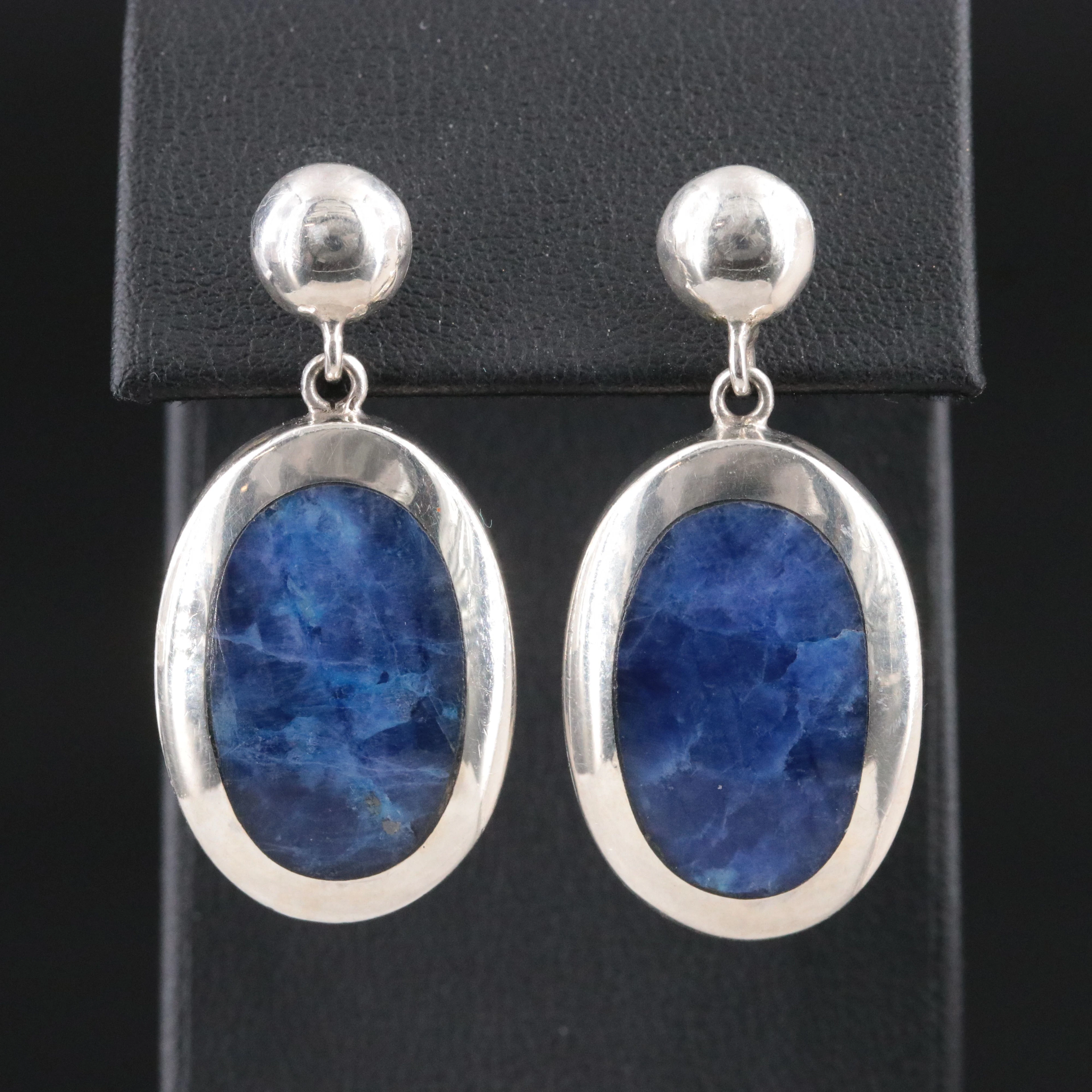 950 Silver Sodalite Earrings